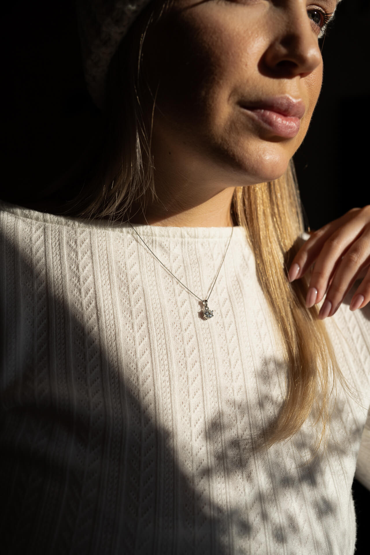 Srebrny naszyjnik z moissanitem 1ct