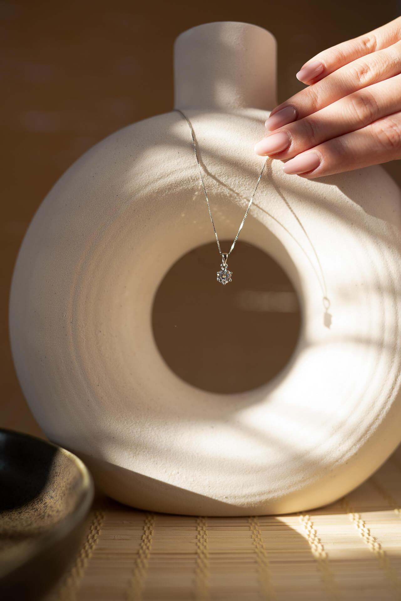 Srebrny naszyjnik z moissanitem 1ct