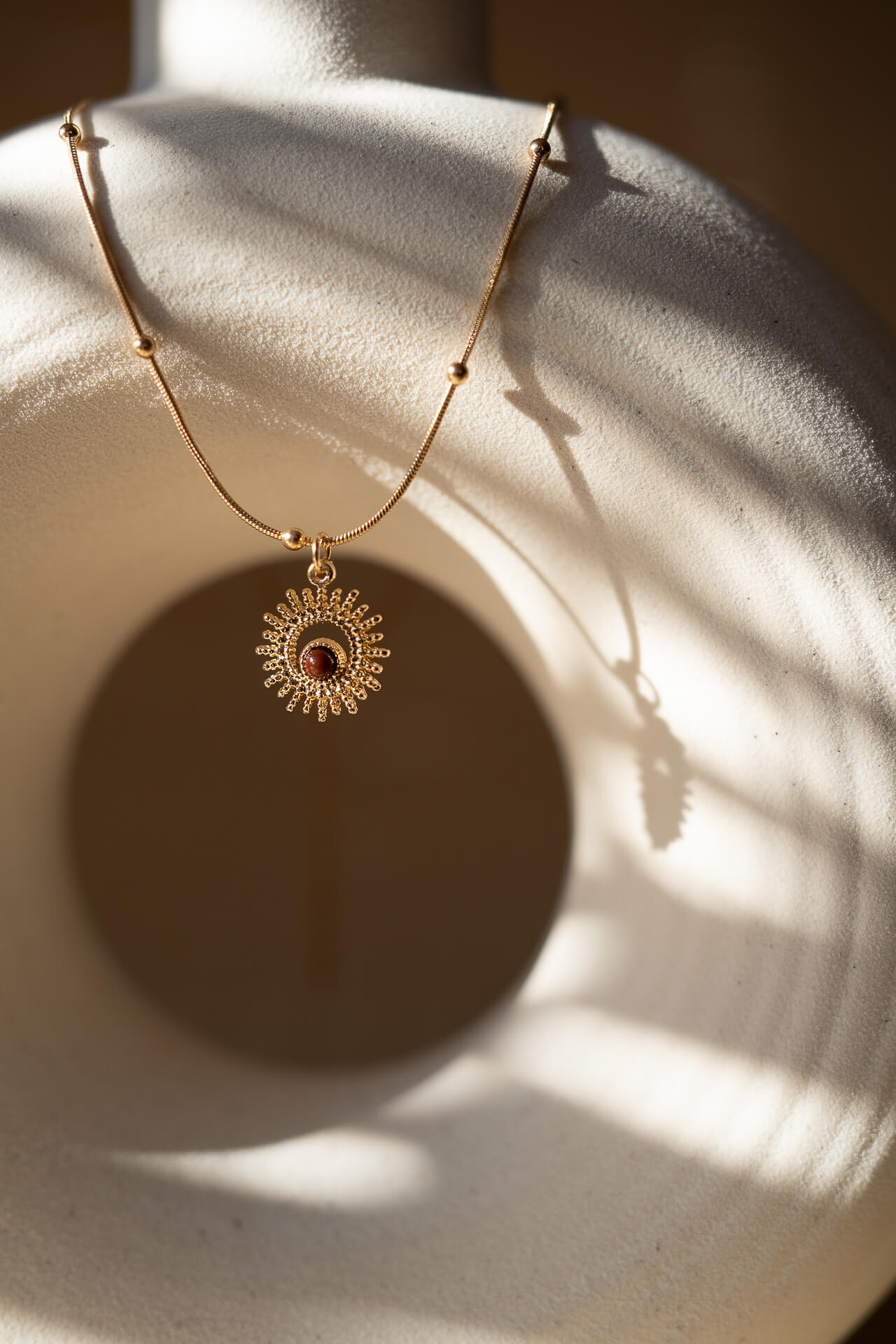 Złoty naszyjnik Opal Sun