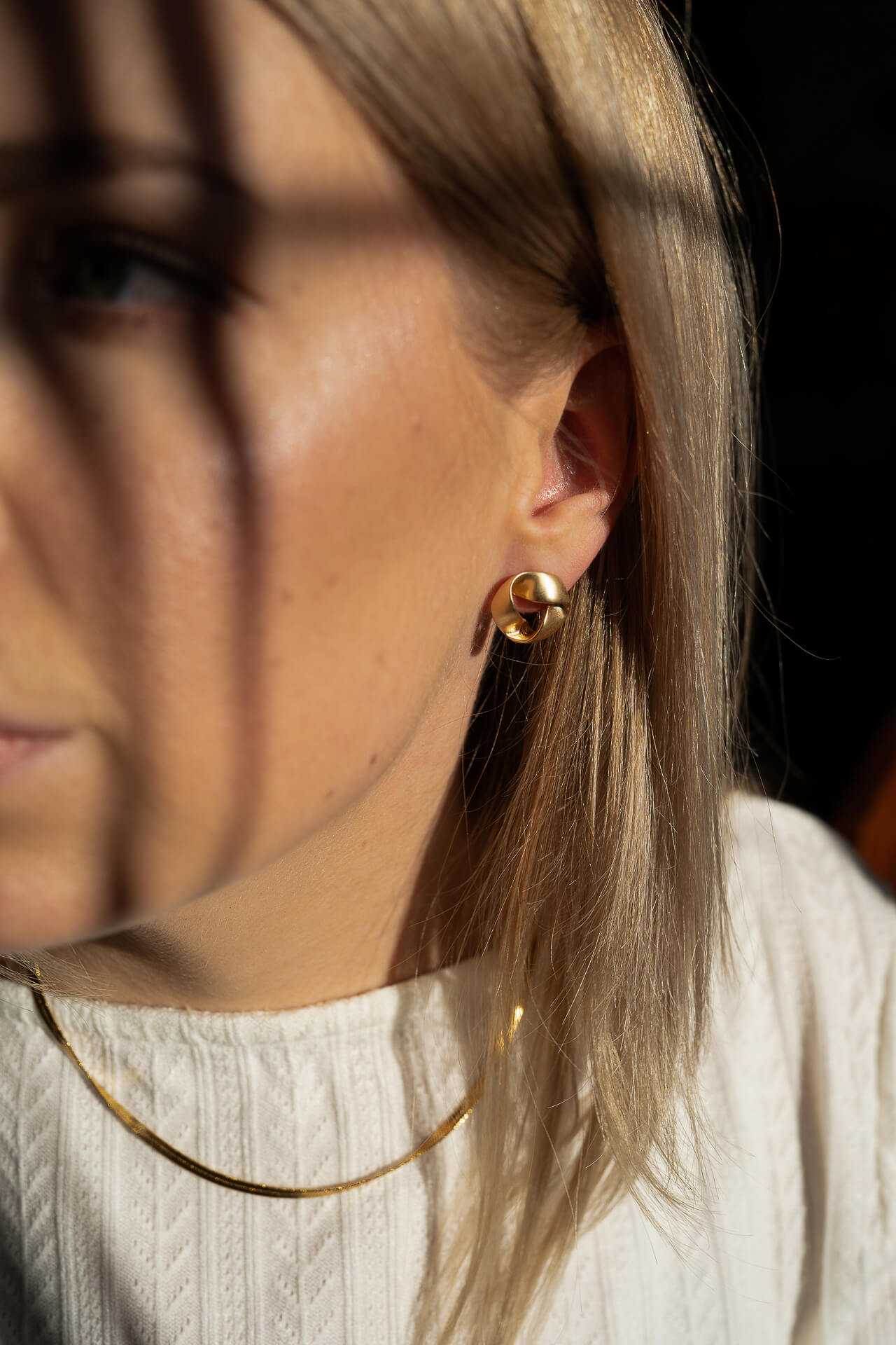 Złote kolczyki Pętla