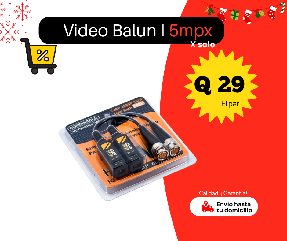 Video Balun Pasivo (Par), 5 Mega Pixeles