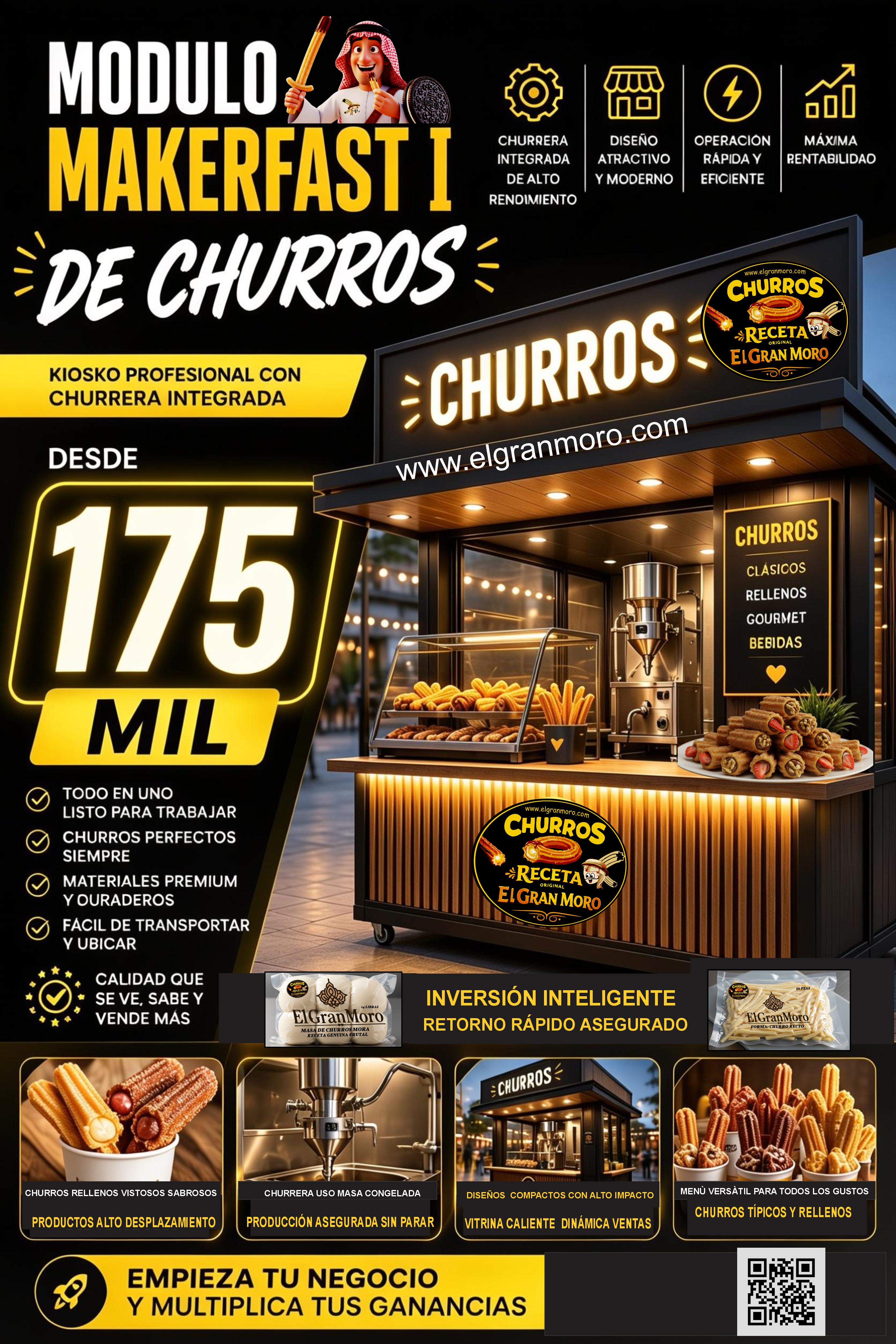 KIOSKO EXPRESS DE CHURROS CON CHURRERA INTEGRADA 
