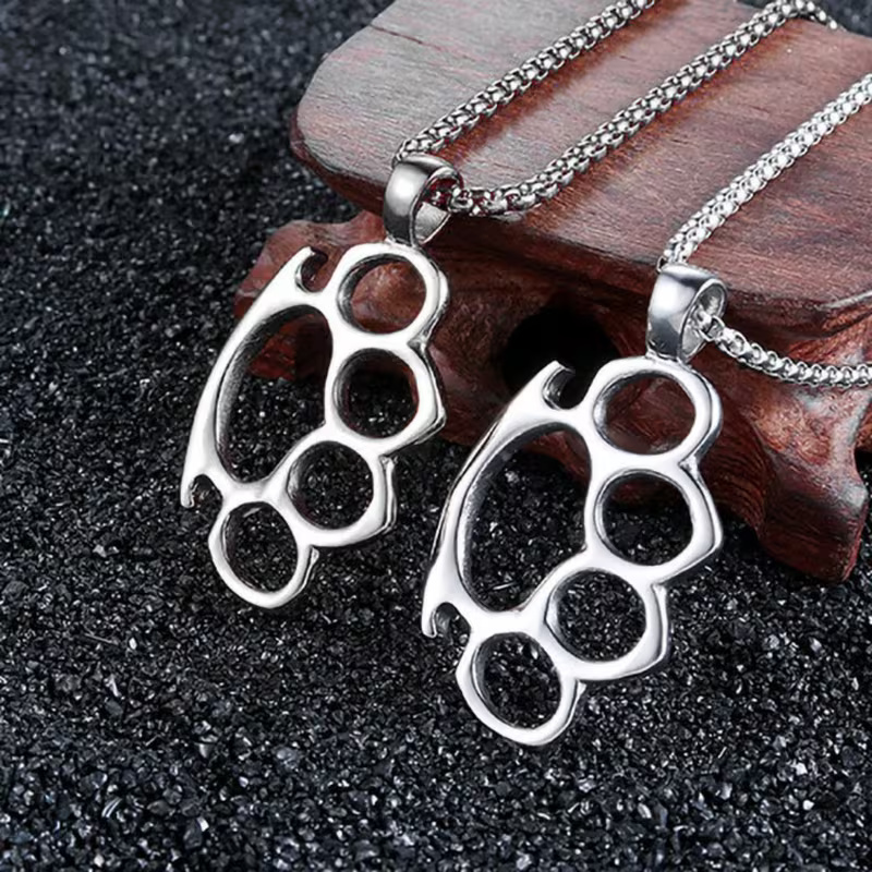 Brass Knuckles Pendant Necklace