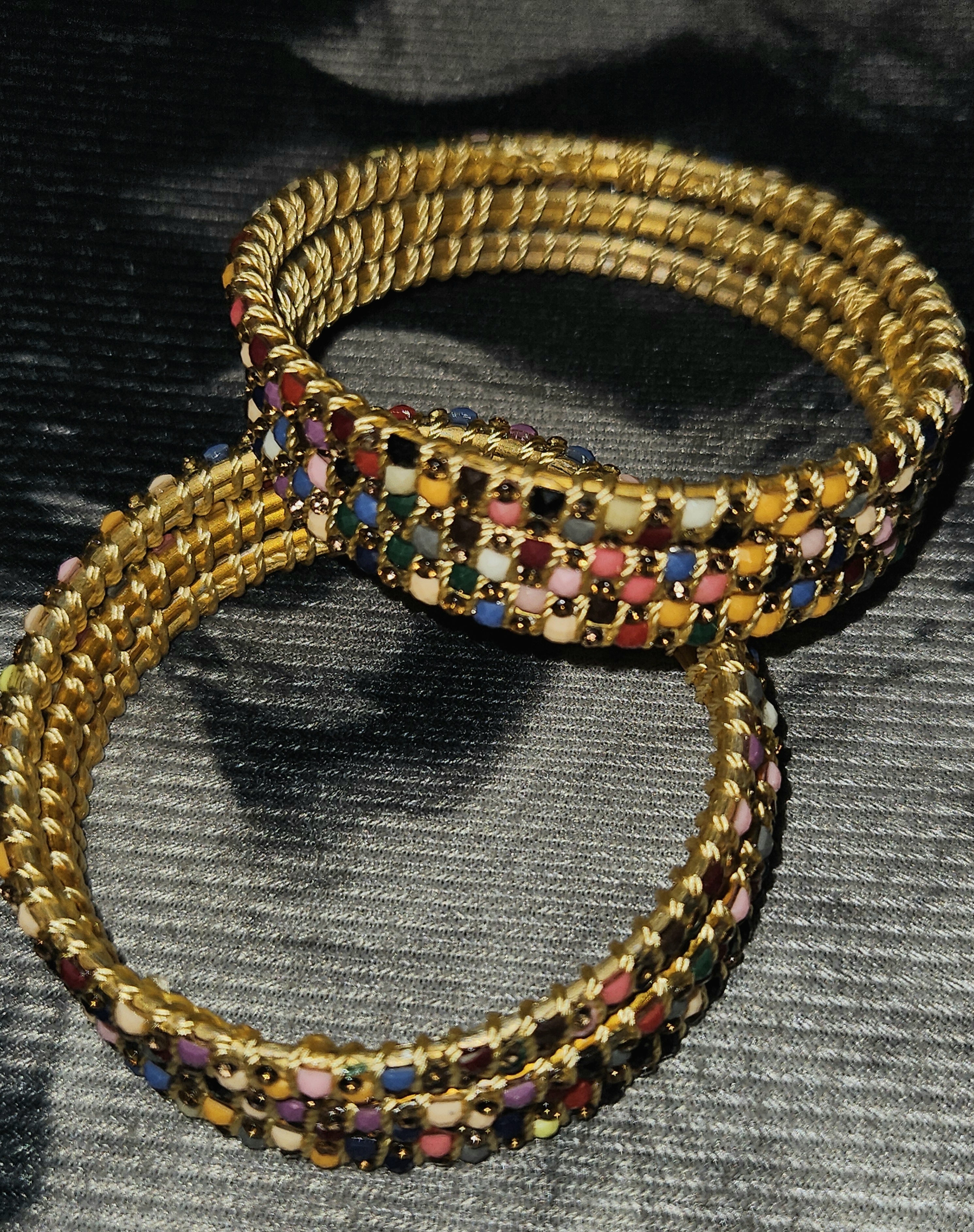 Rang Mahal – Multicolor Beaded Gold Bangles