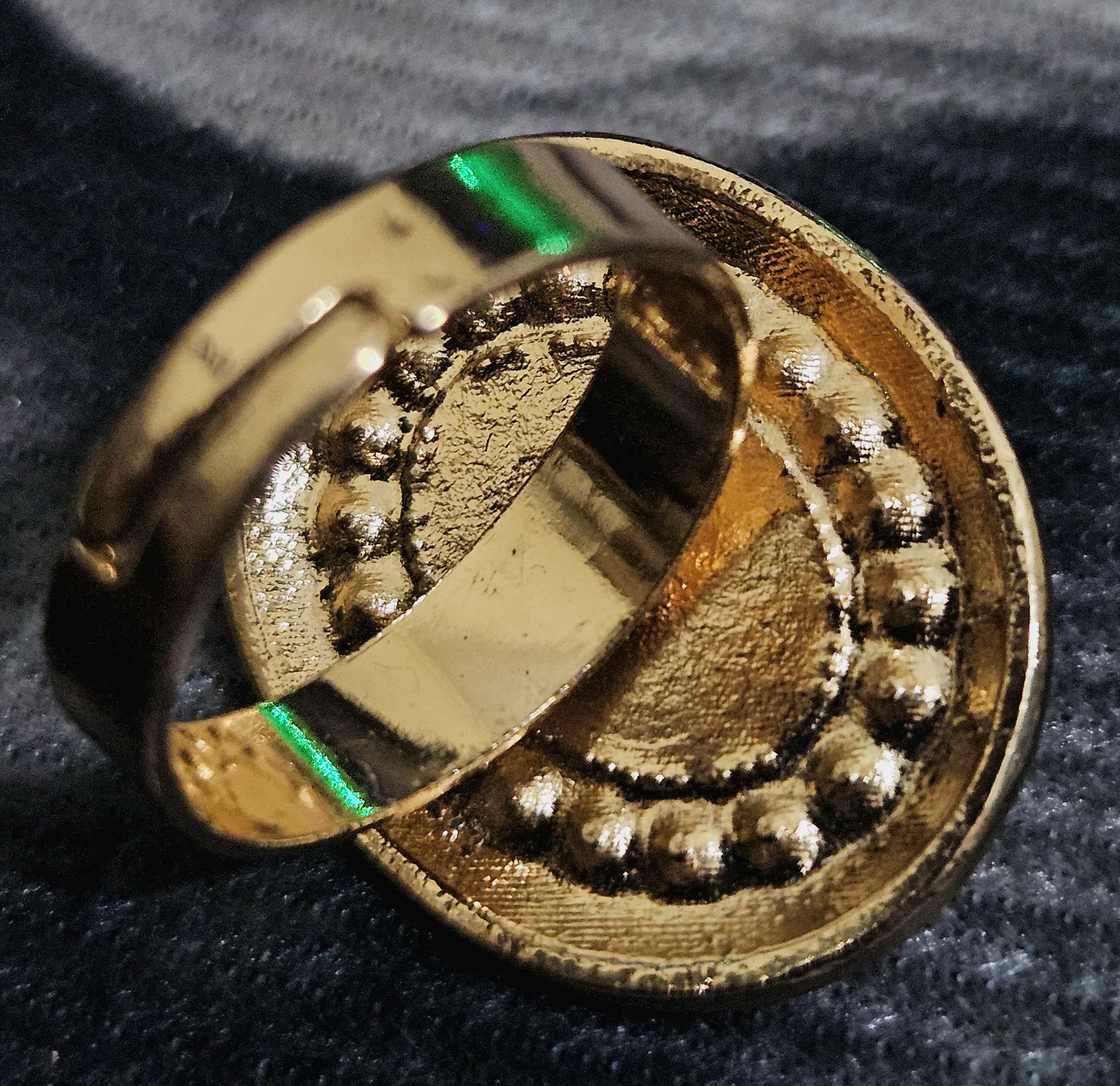 Imperial Glaze – Blue Enamel Oval Gemstone Ring