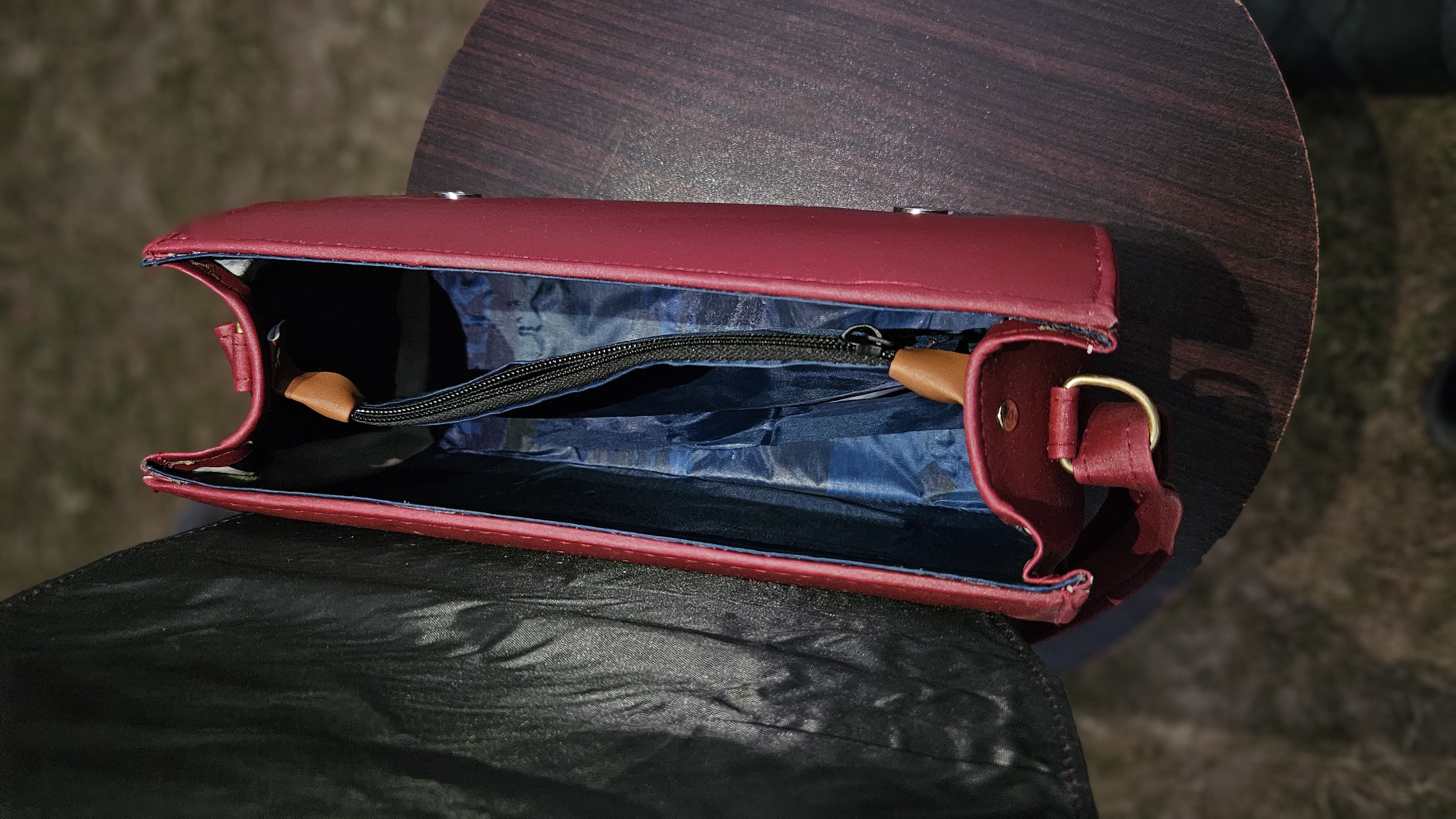 Crimson Elegance Structured Shoulder Bag