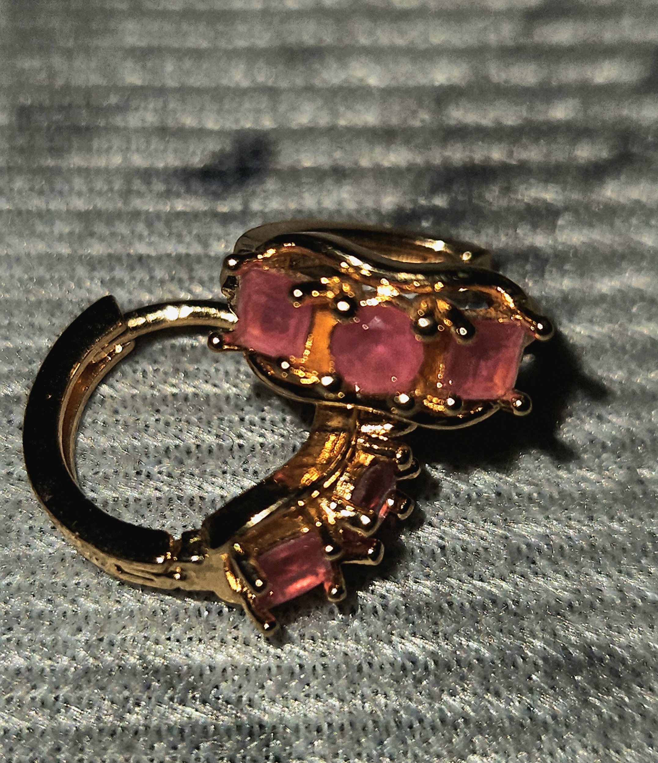 Rosé Lineage – Pink Gemstone Gold Hoop Earring