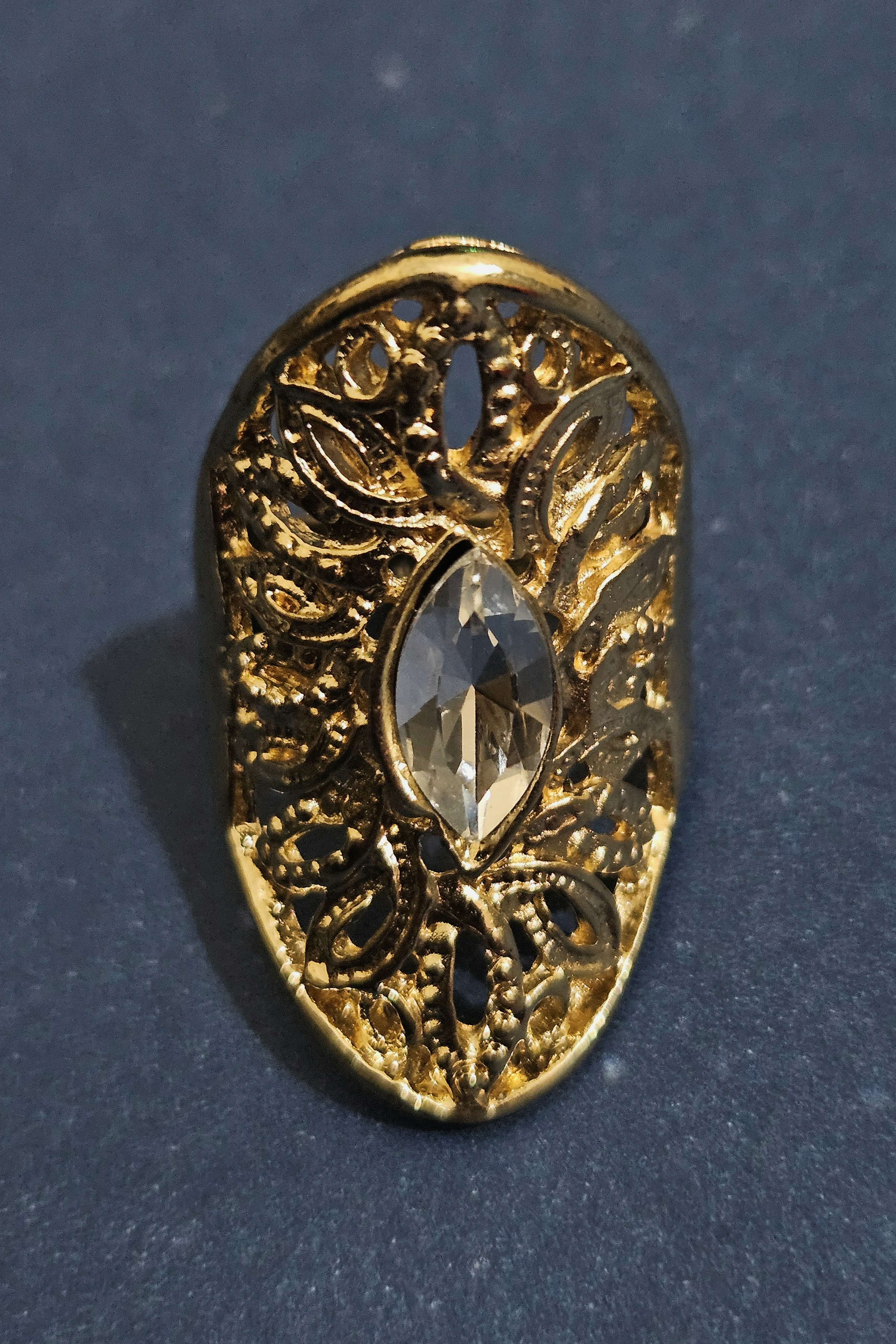 Regal Vine – Marquise Gemstone Filigree Ring