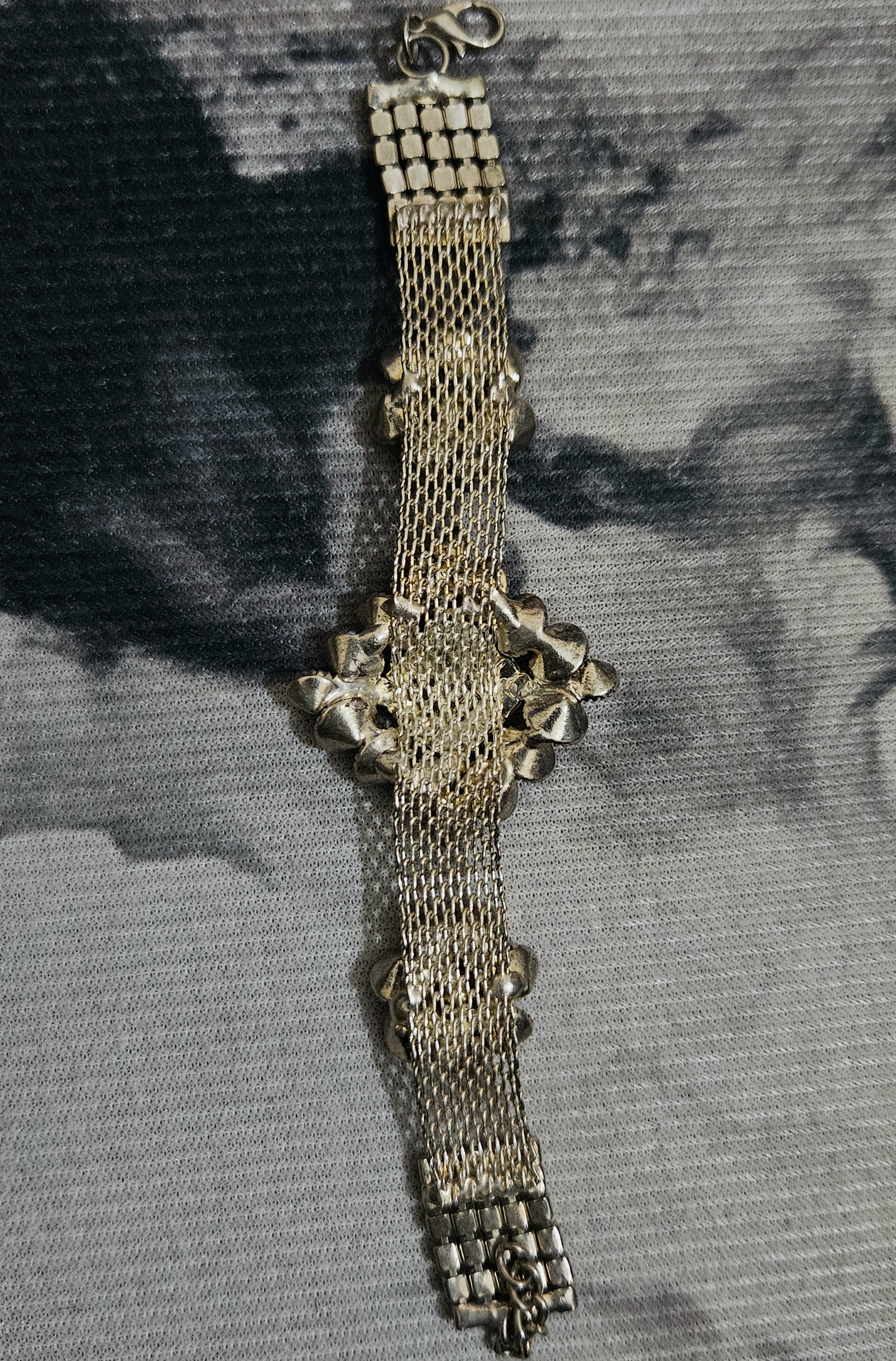 Crystal Garden – Floral Cluster Statement Bracelet