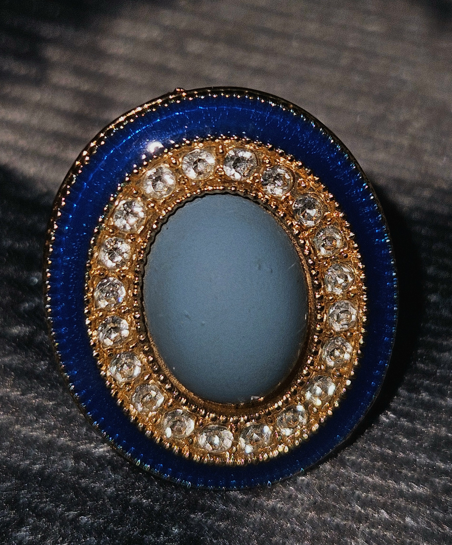 Imperial Glaze – Blue Enamel Oval Gemstone Ring
