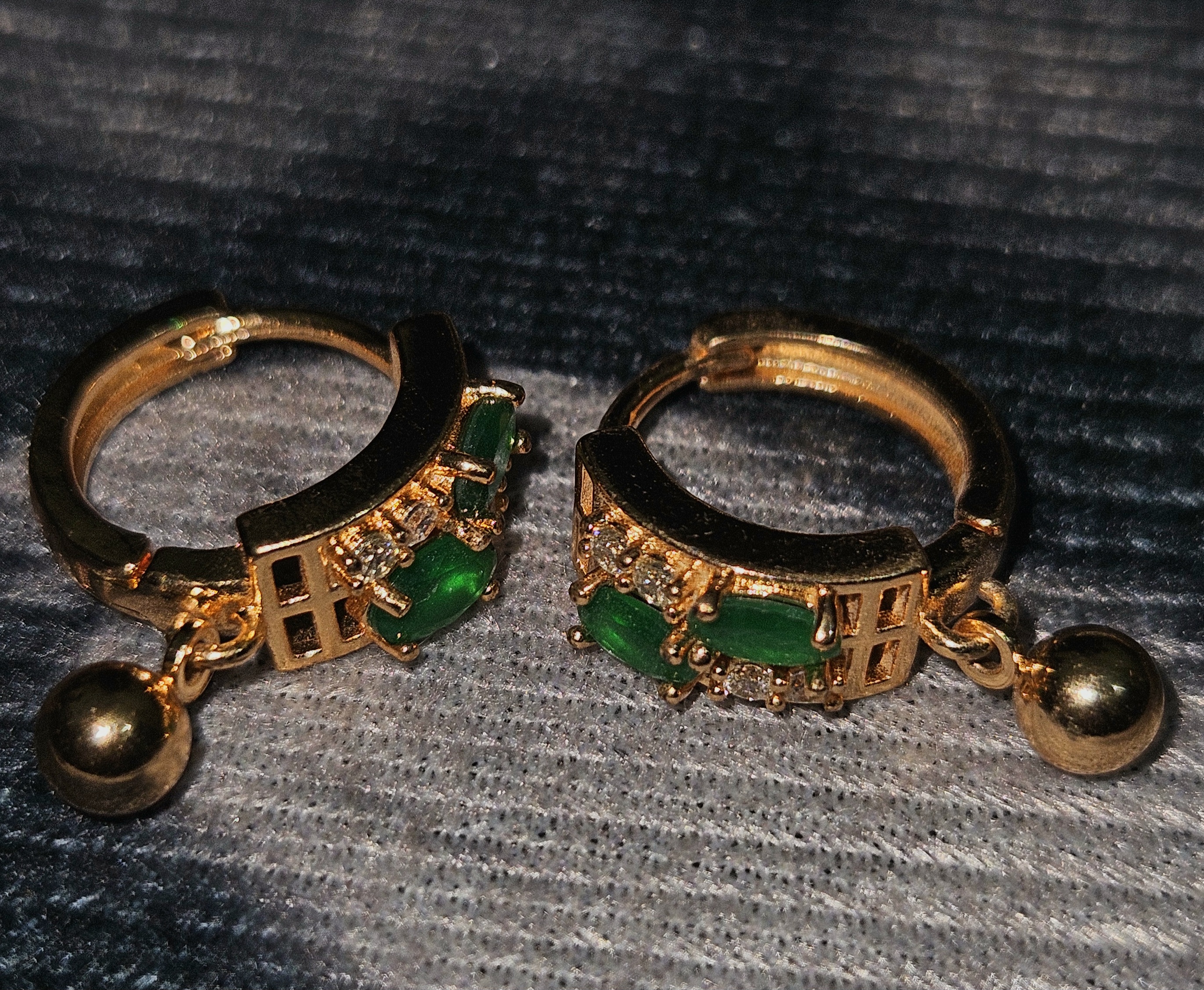 Emerald Charm – Gold Hoop Earrings with Gemstone Accents