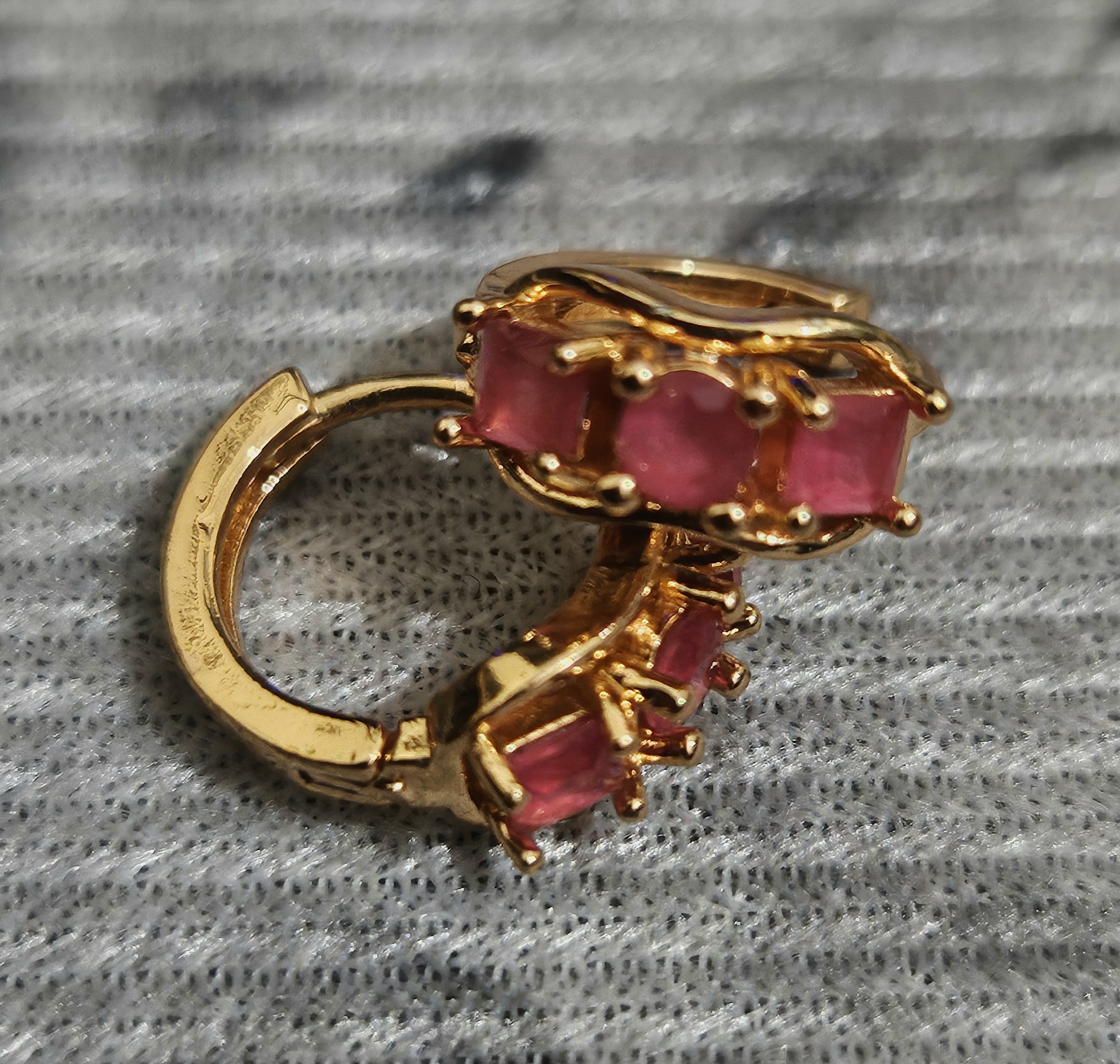 Rosé Lineage – Pink Gemstone Gold Hoop Earring