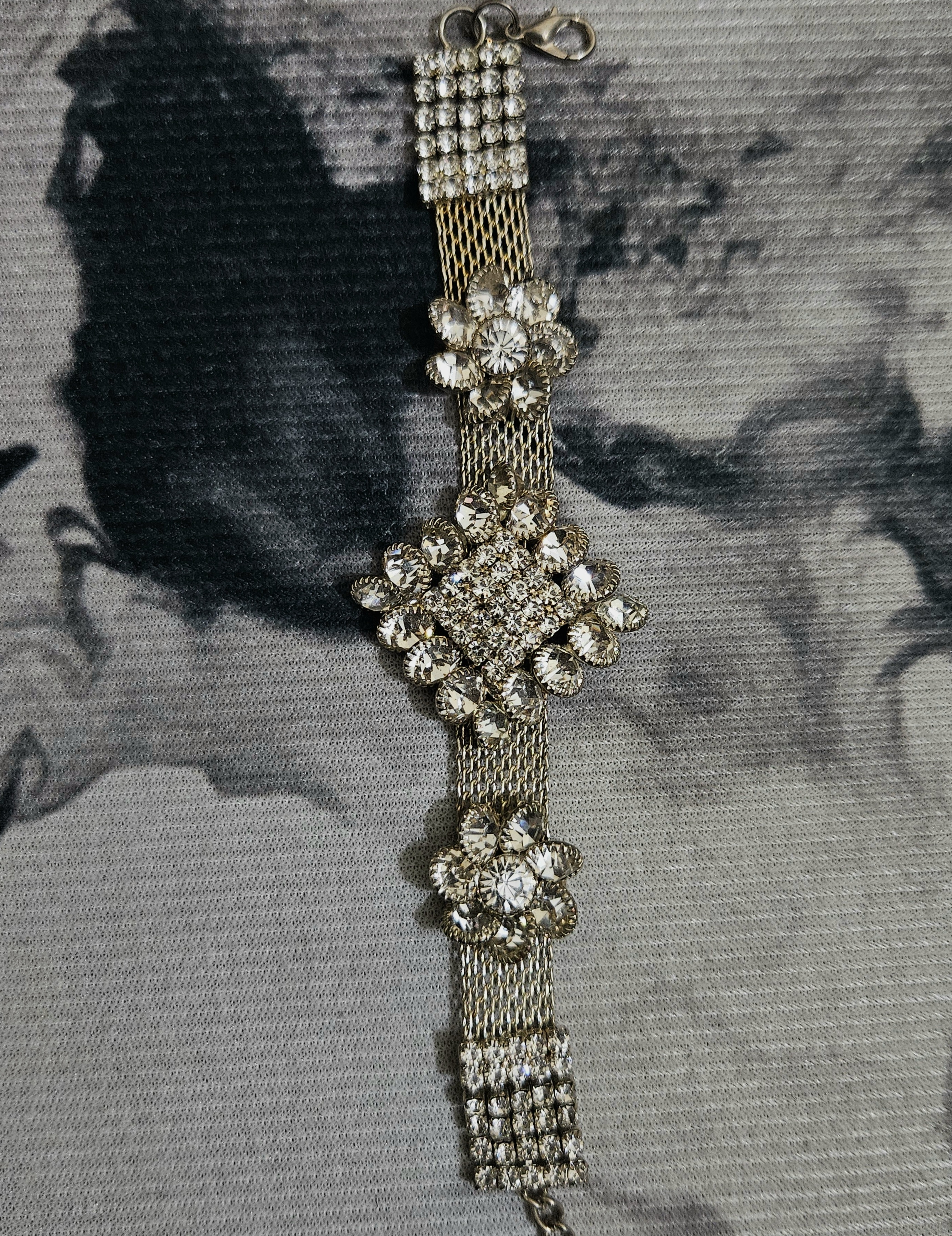 Crystal Garden – Floral Cluster Statement Bracelet