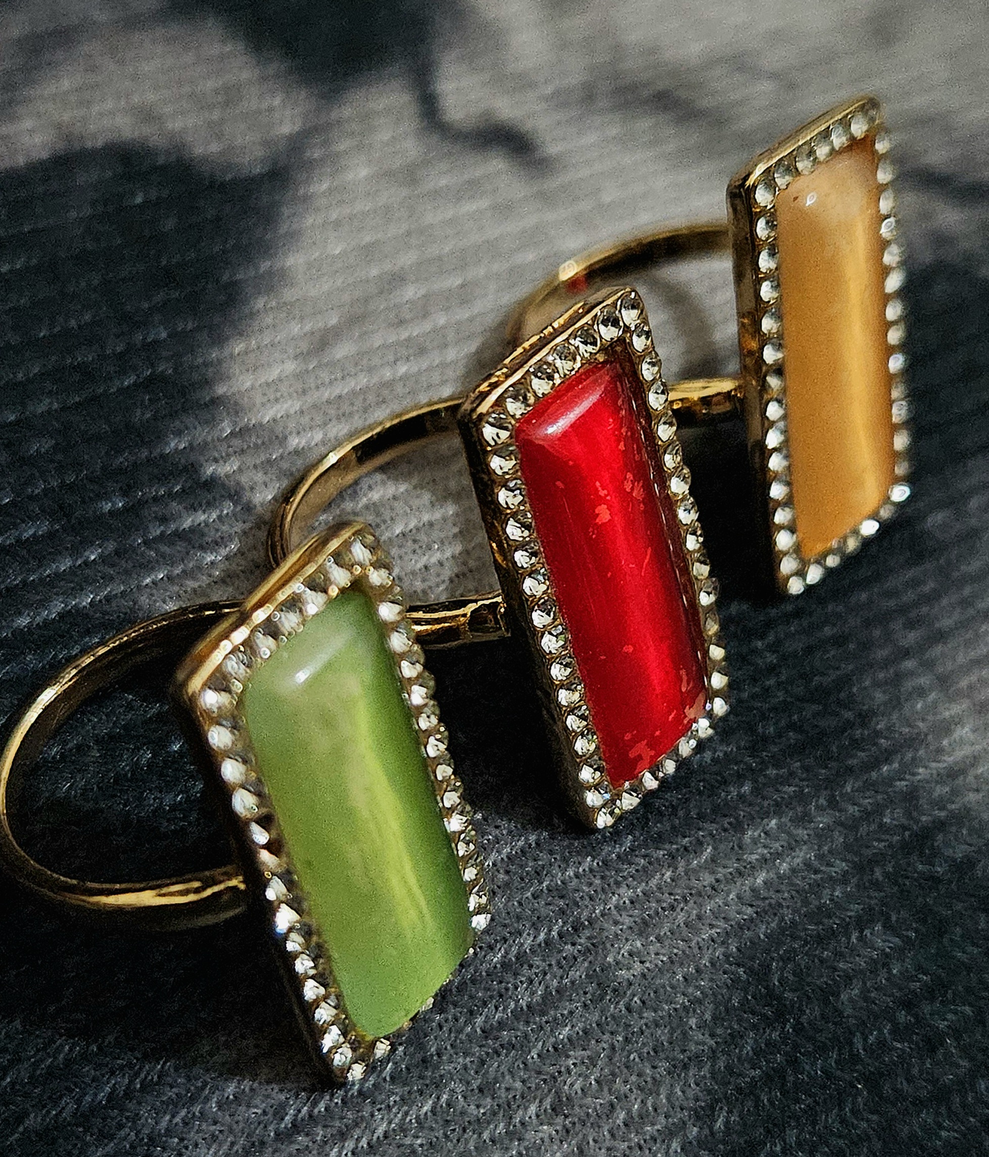 Royal Trio – Statement Gemstone Cocktail Rings