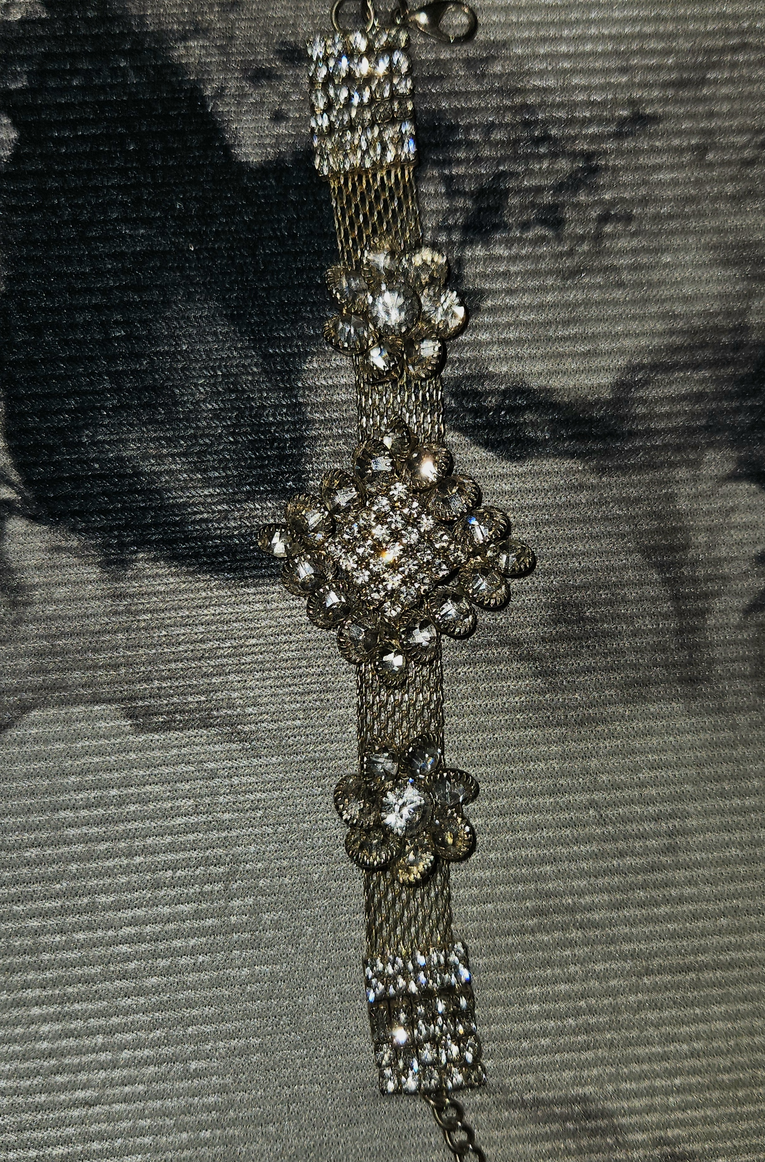 Crystal Garden – Floral Cluster Statement Bracelet