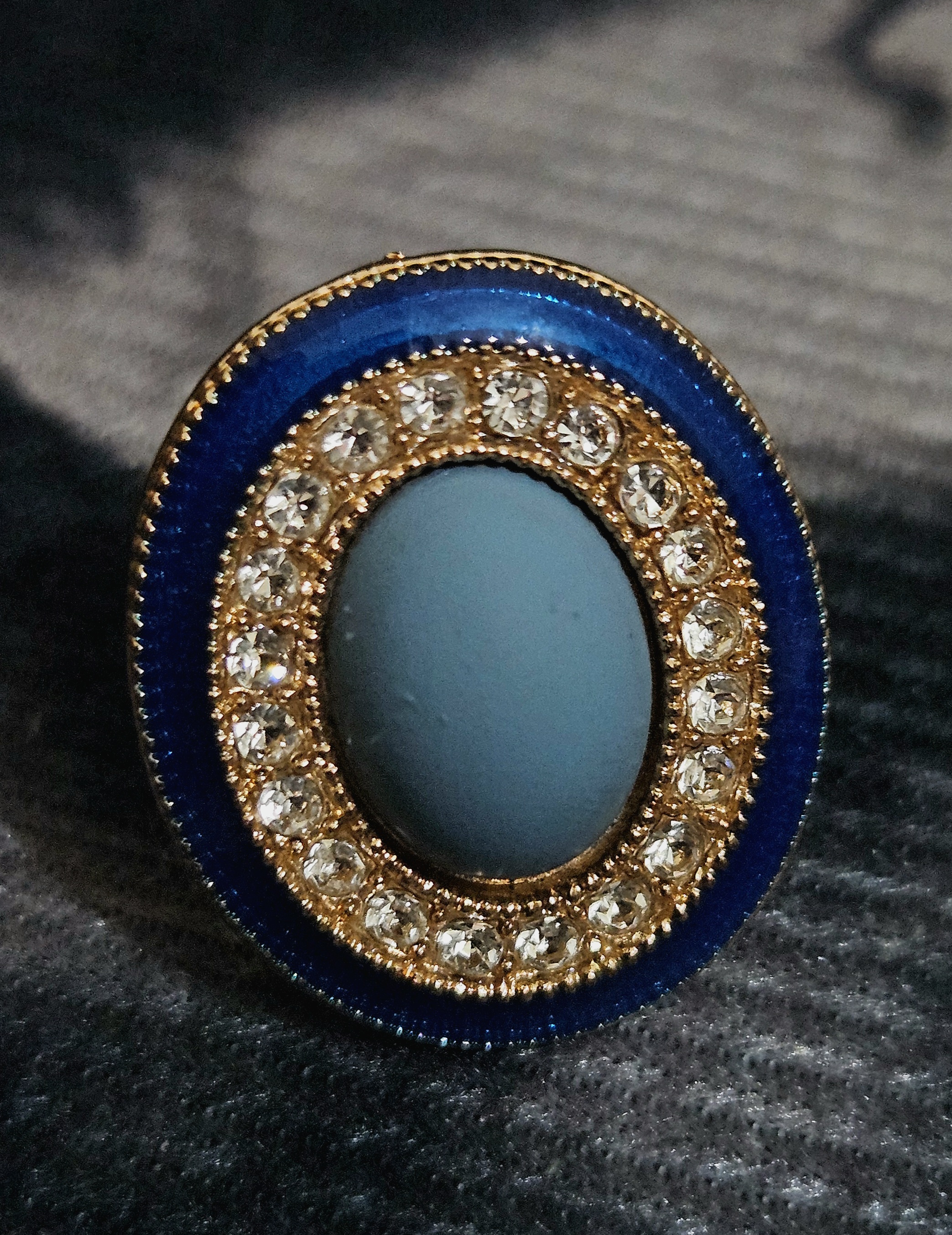 Imperial Glaze – Blue Enamel Oval Gemstone Ring