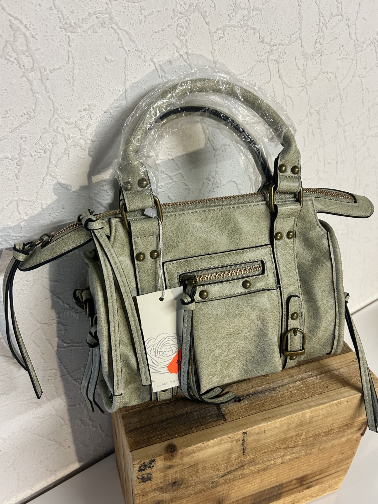 Sac à main simili-cuir vert