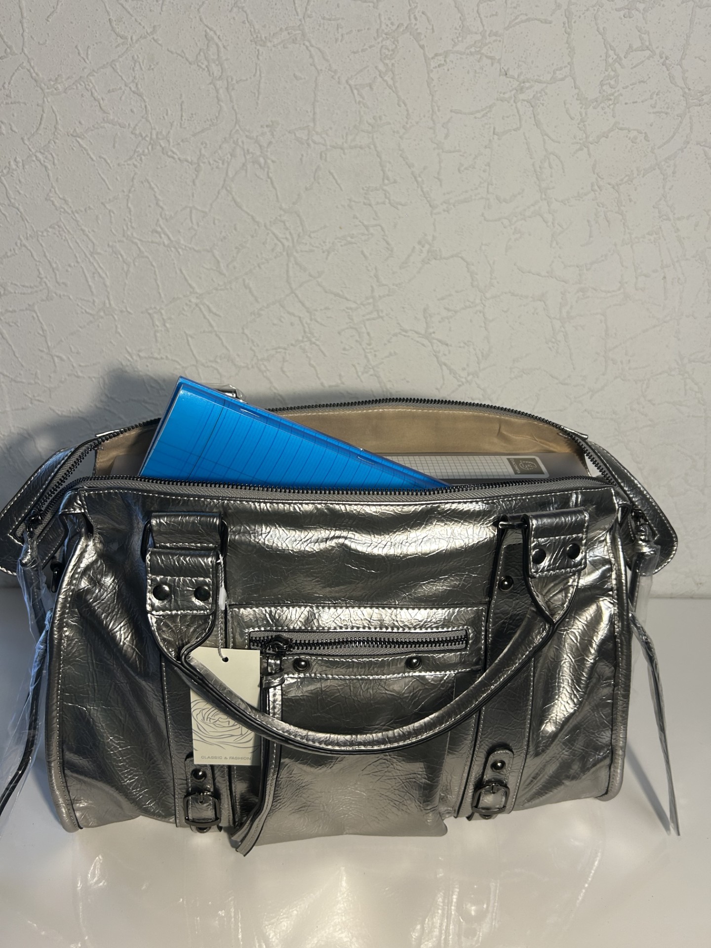 Sac à main XL argenté