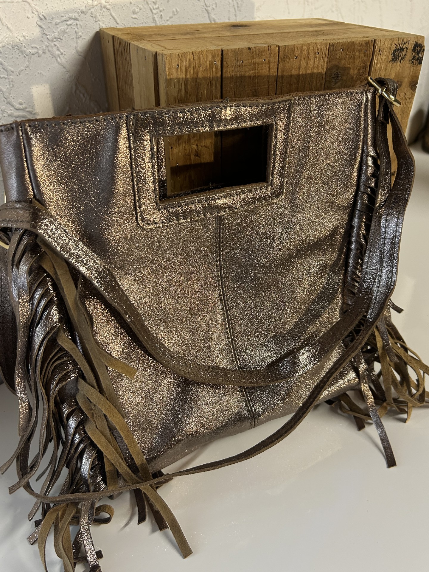 Sac à main métallisé