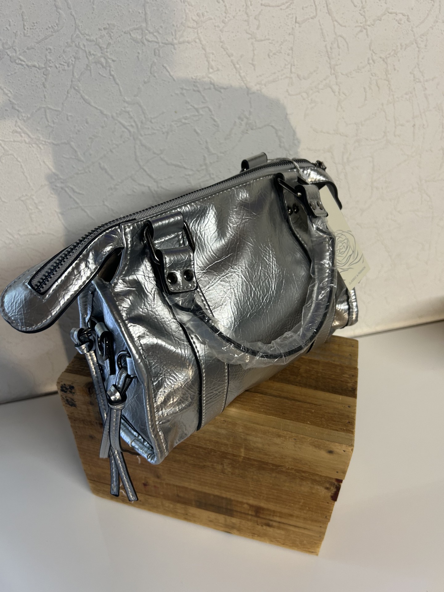 Sac à main argenté