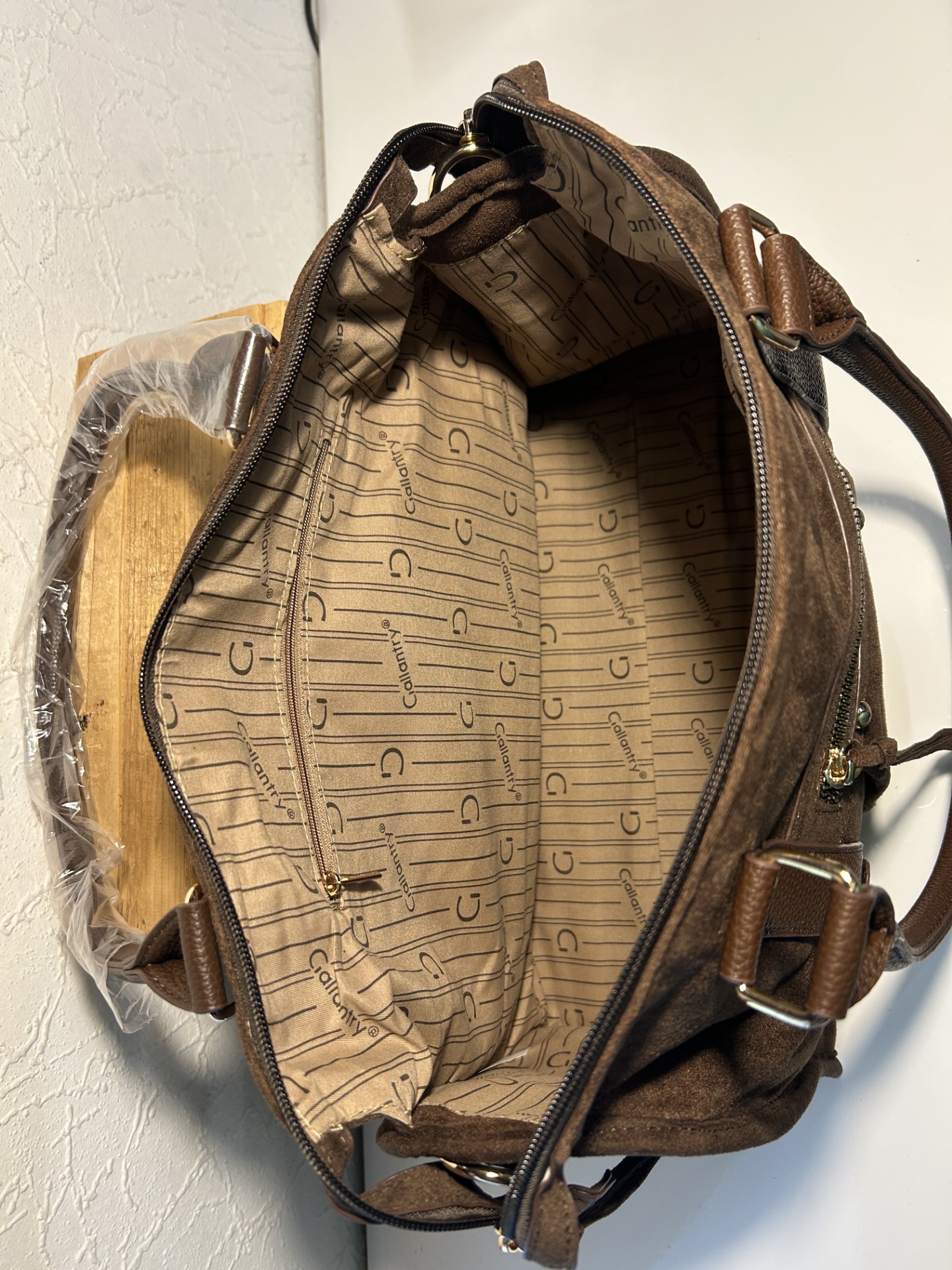 Sac à main  XL en suédine marron