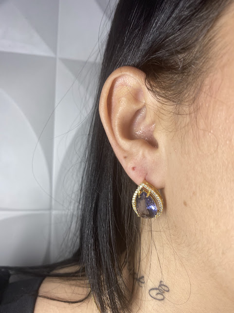 Brinco Aura de Luz Ametista