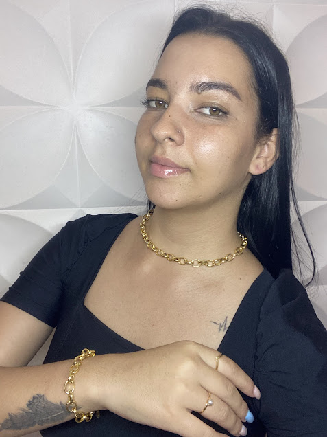 Choker Círculos que Conectam Dourado