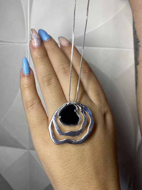 Pingente Linha do Tempo Prateado