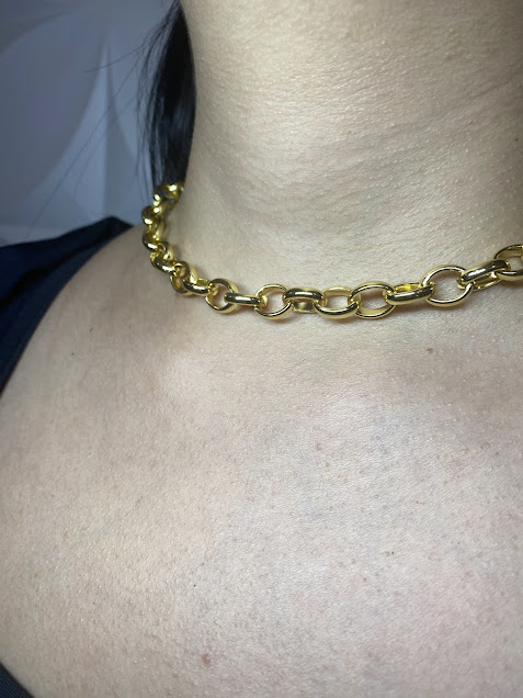 Choker Círculos que Conectam Dourado