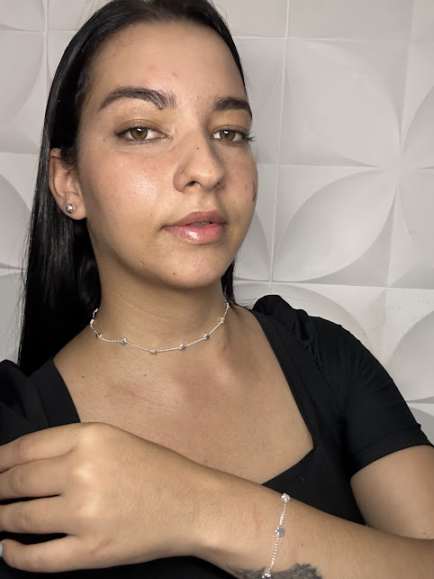 Choker Jardim Prateado