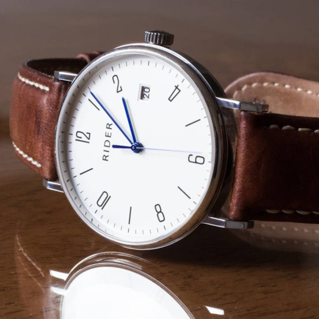 Classic Minimalist Rider Watch – Brown Leather Strap