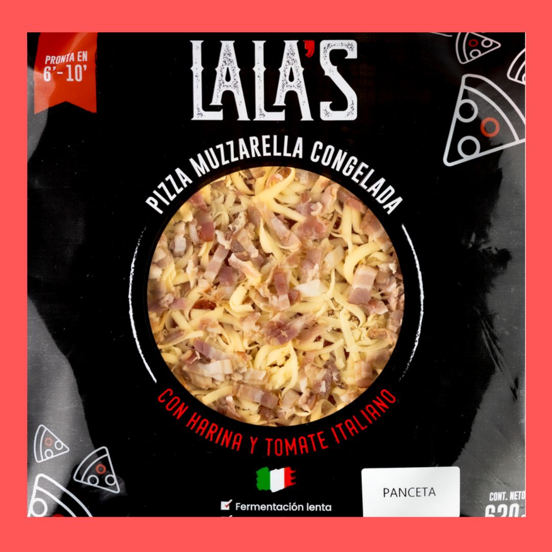 Pizza muzzarella con panceta Lala's