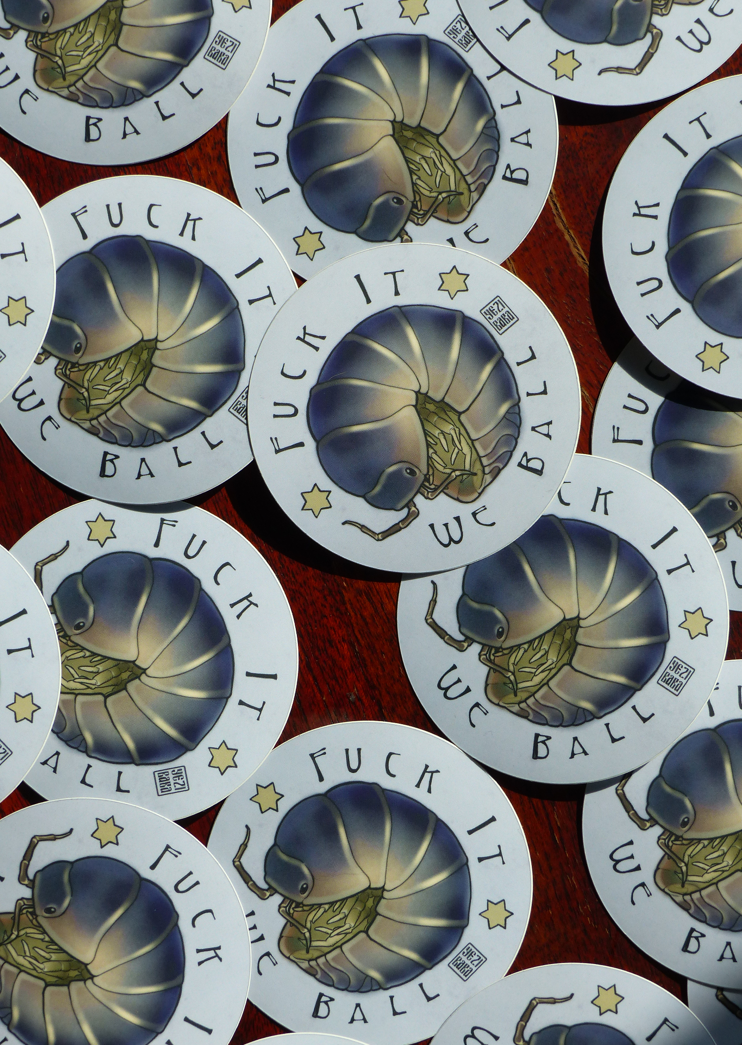 Fuck it, we ball Isopod Sticker