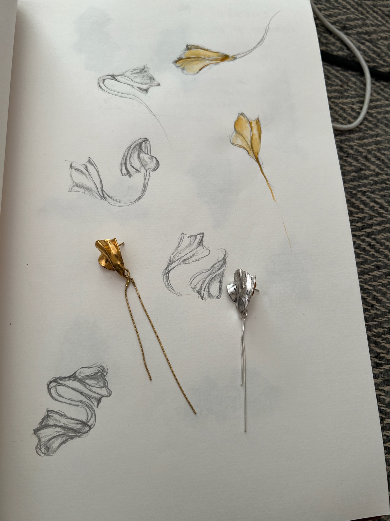 Handcrafted Metal Flower Brooch