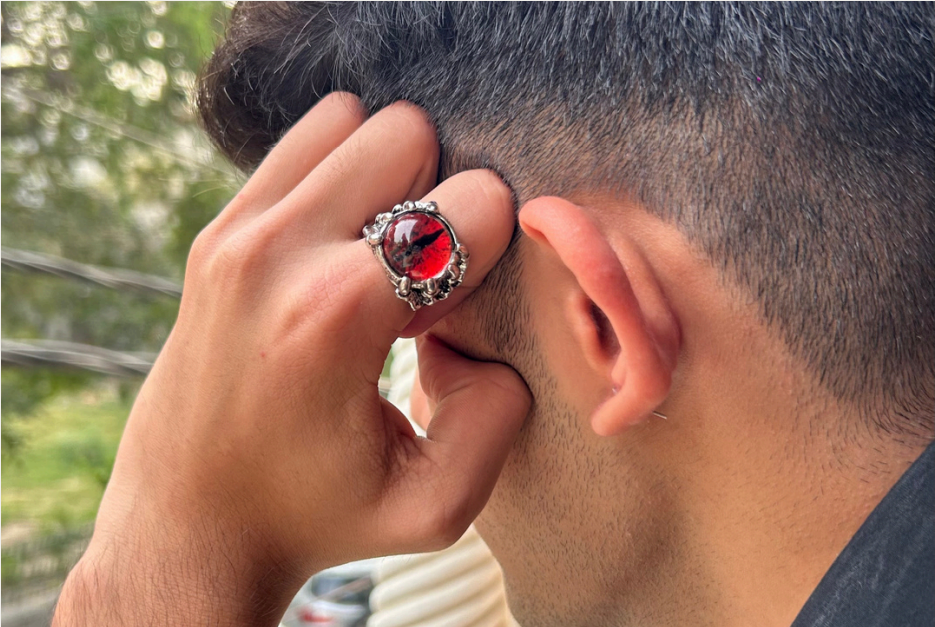 Red Gemstone Statement Ring