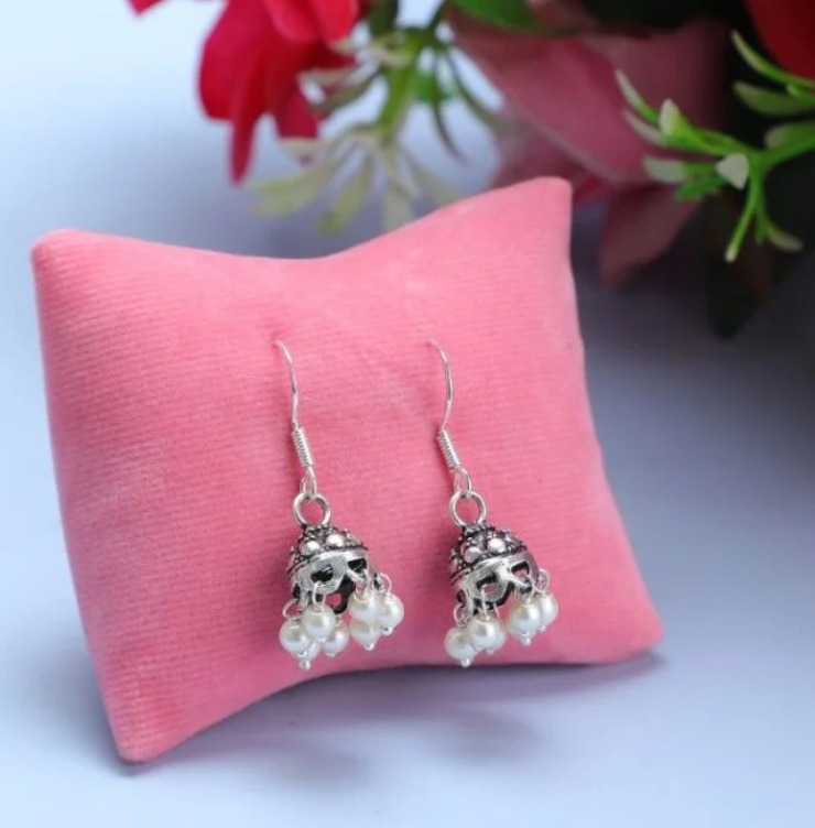 Silver oxidized Jhumkhi