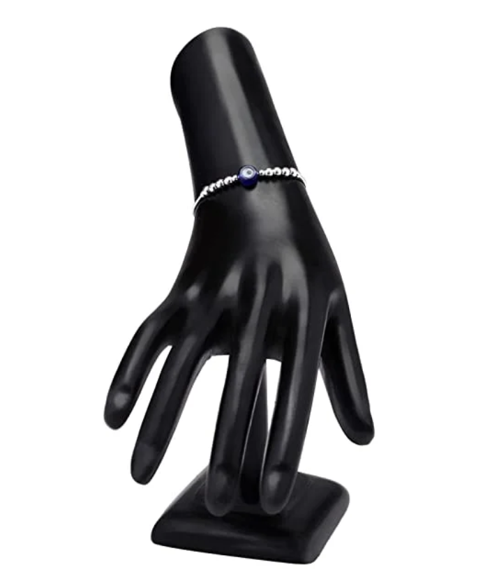 Silver Beaded Evil Eye Bracelet