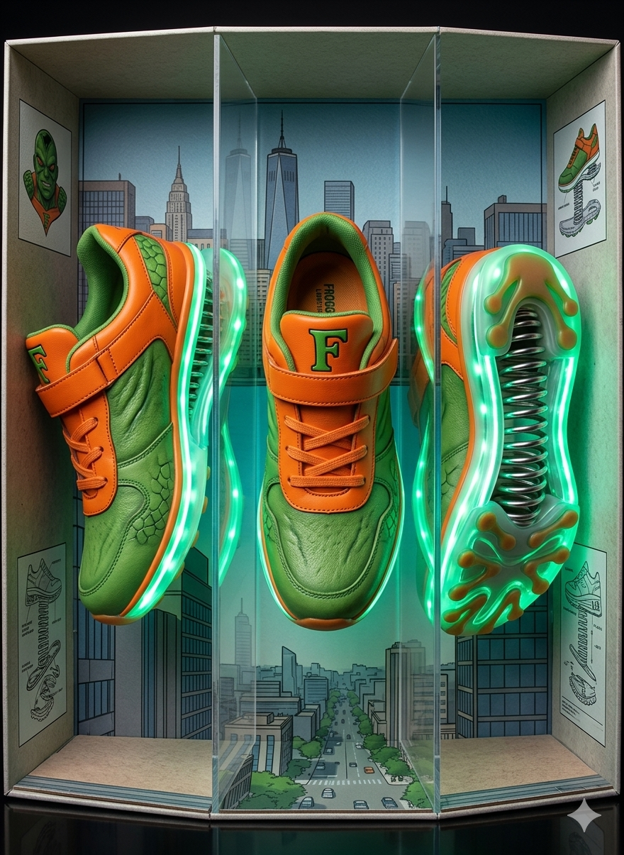 The Frogged-Man  LED Sneakers: (Jumping-Out-The-Gym) Version#1's