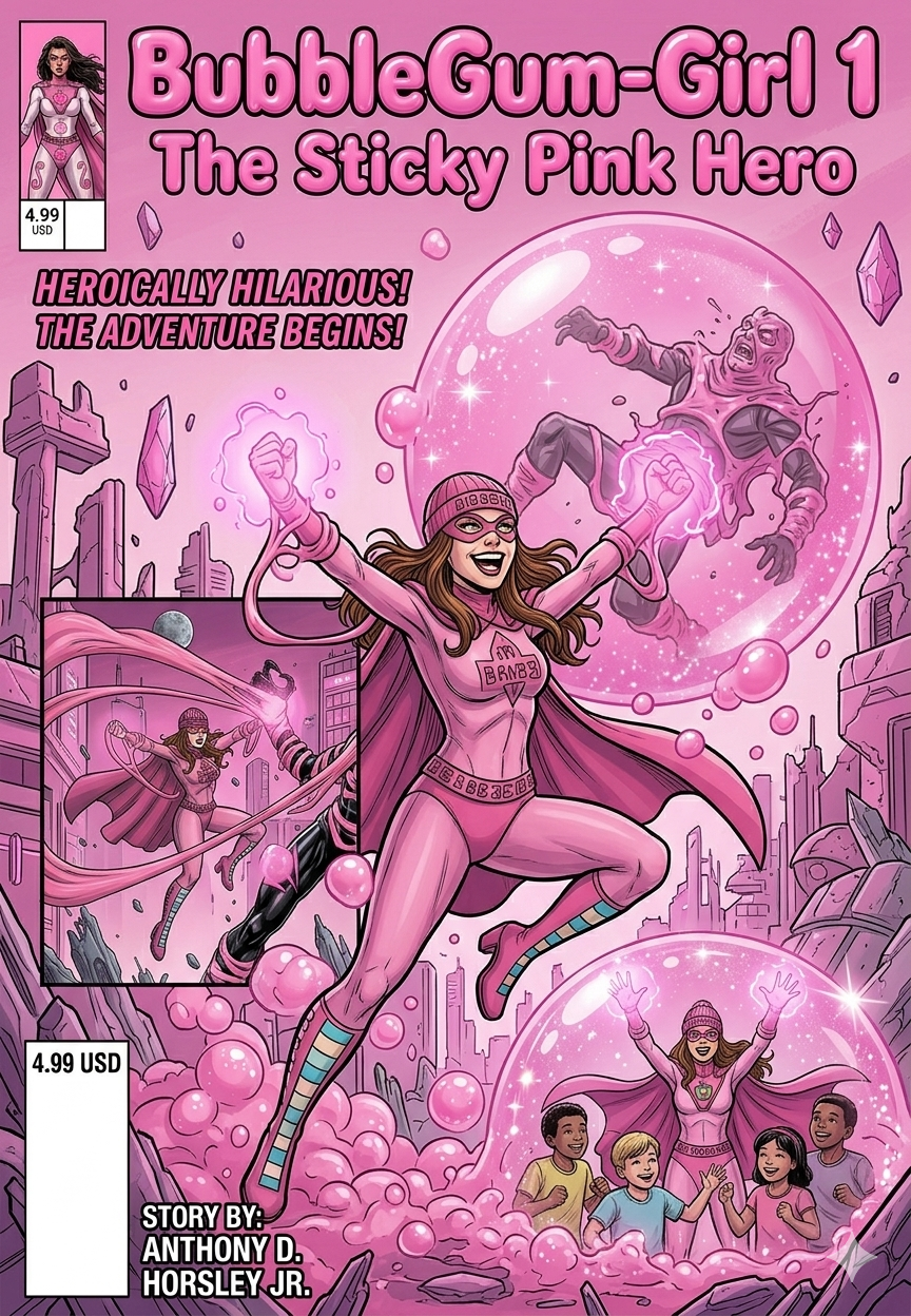 BubbleGum-Girl 1: The Sticky Pink Hero (Comic Book)
