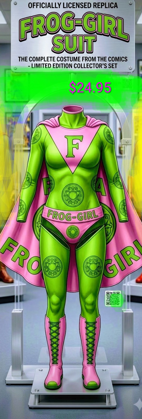 Frog-Girl Superhero body Suit 