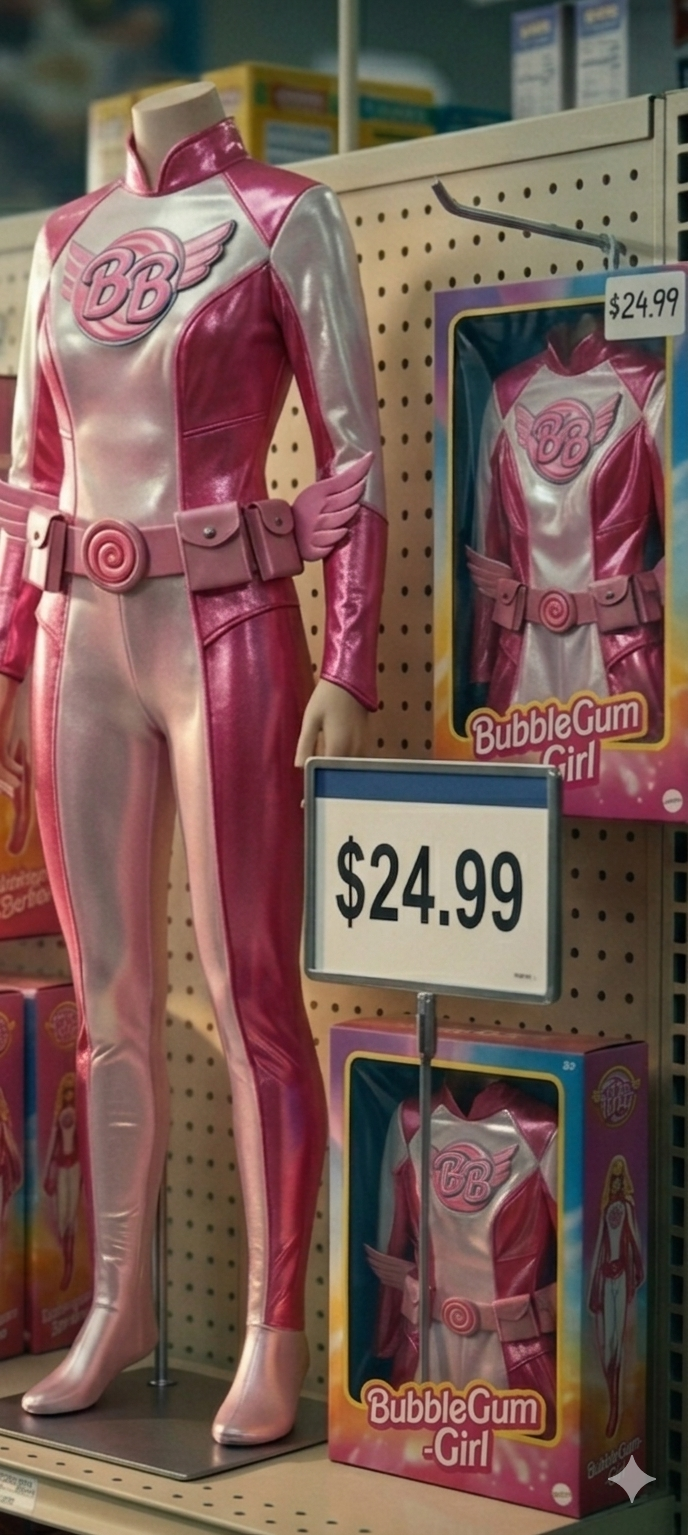 BubbleGum-Girl 4: Superhero Costume Suit