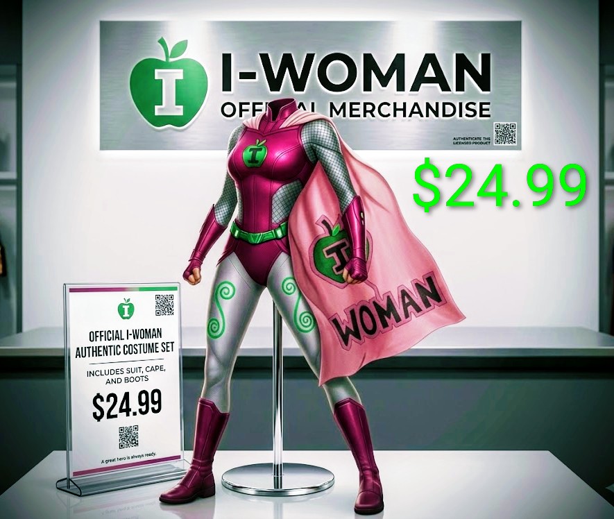 I-Woman secondary superhero Costume Set