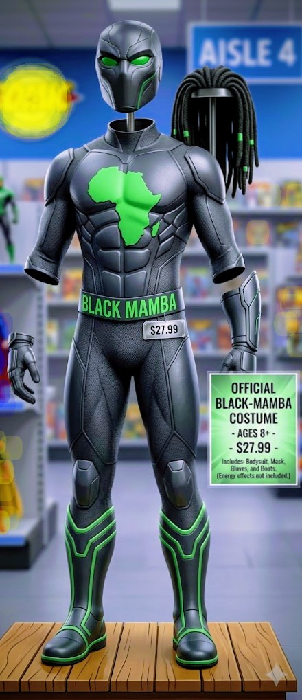 Black-Mamba Superhero Costume Suit