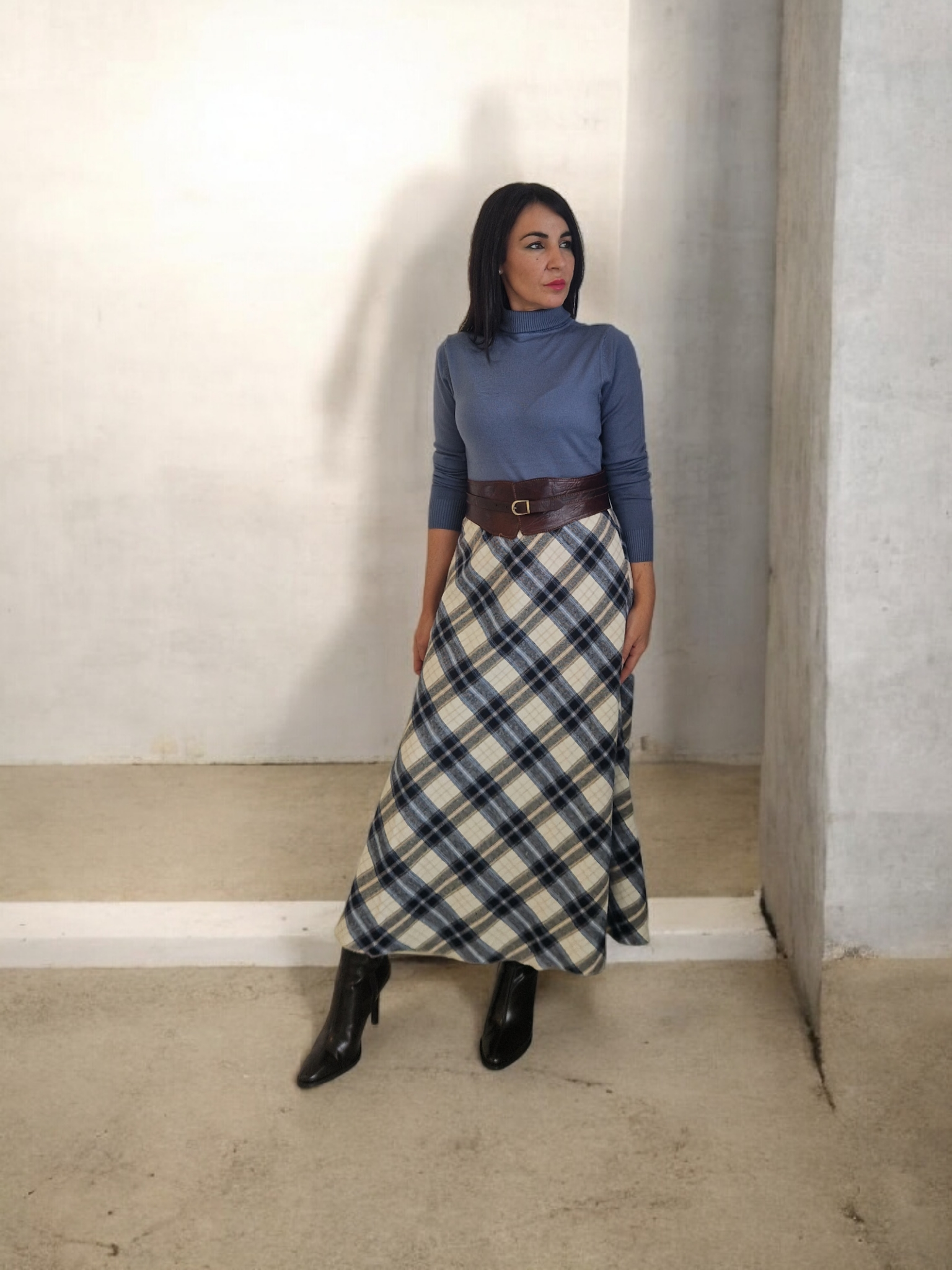 Jersey cuello alto azul