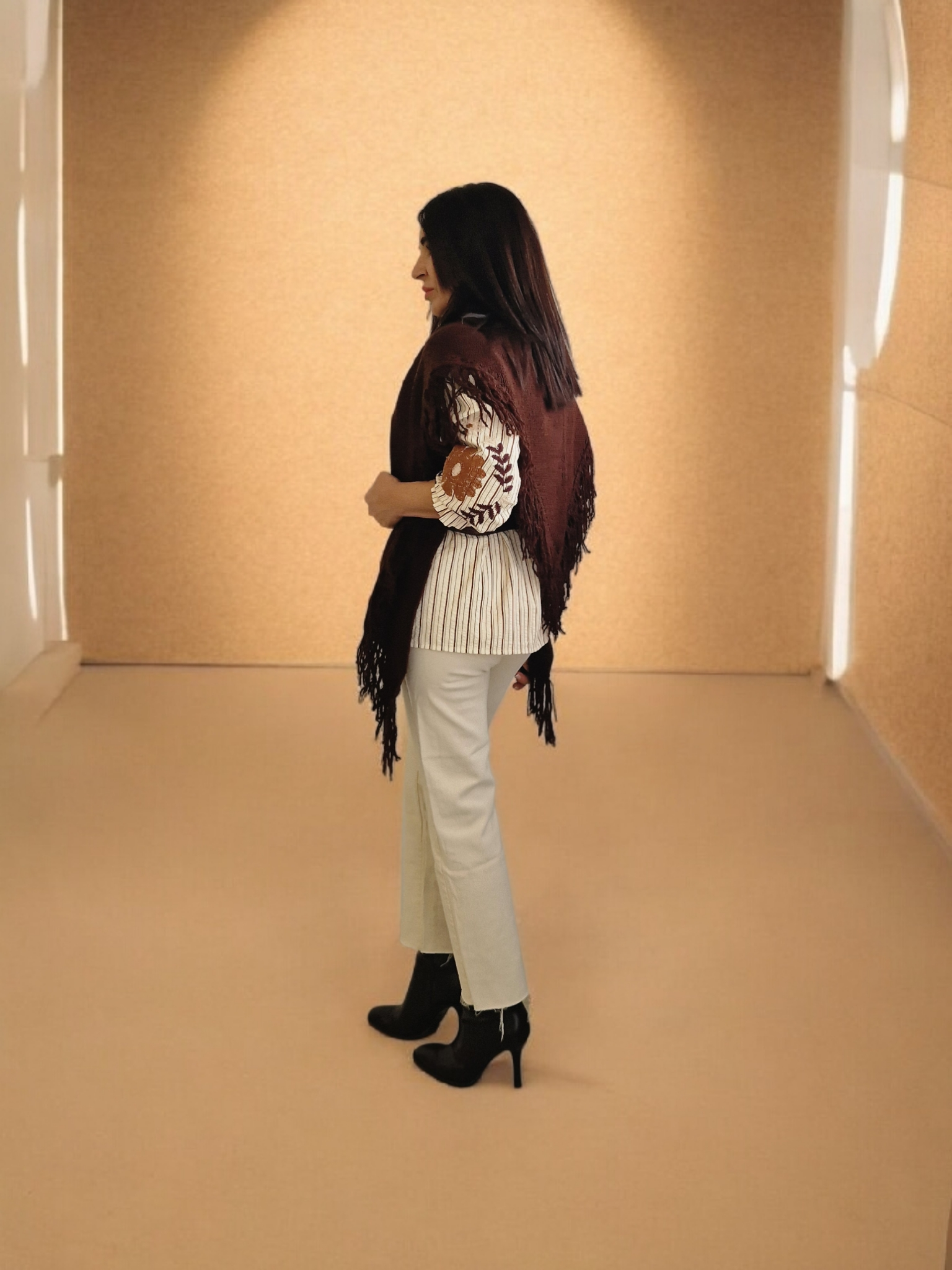 poncho marrón chocolate 