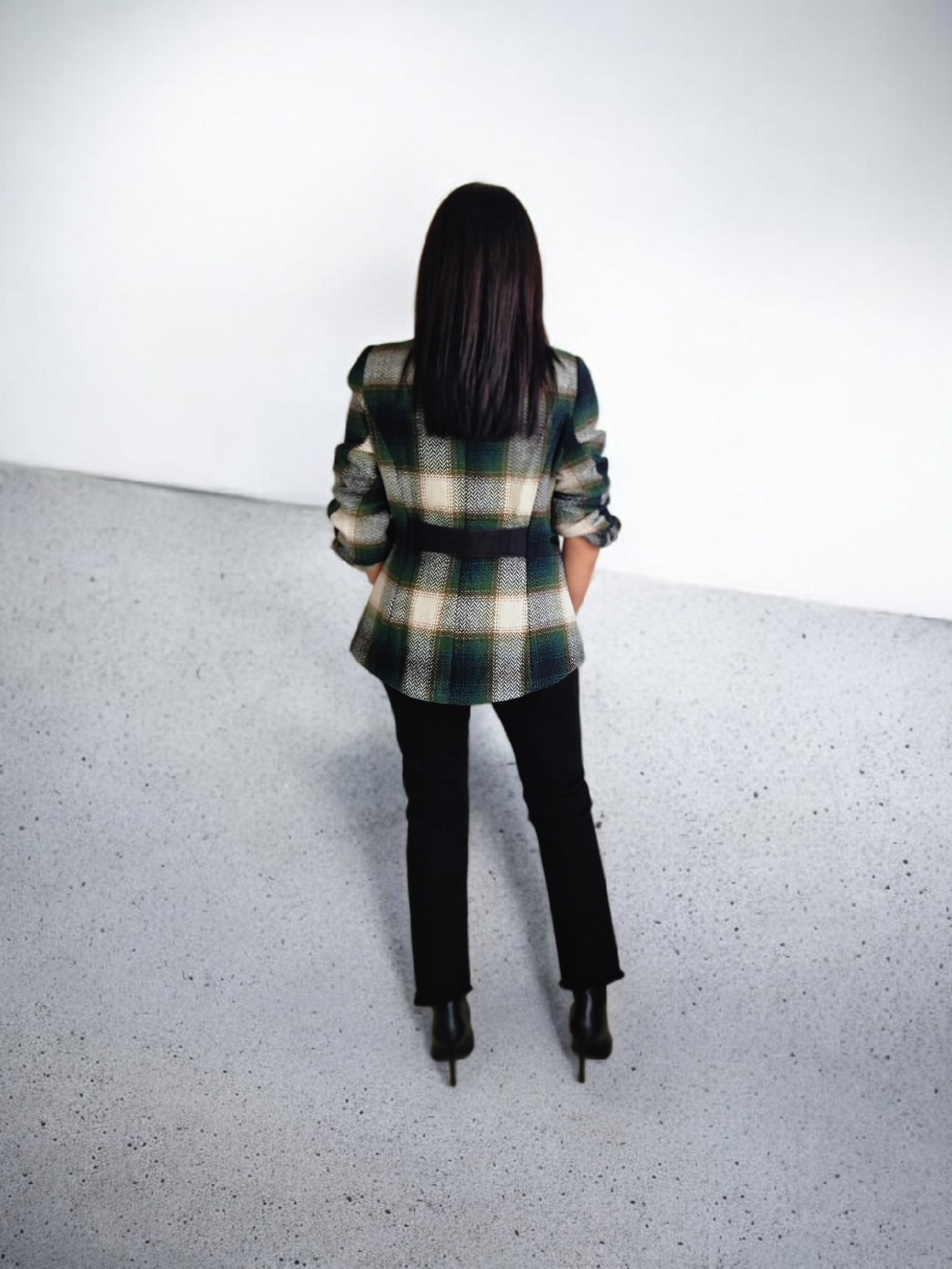 Chaqueta cuadros verde