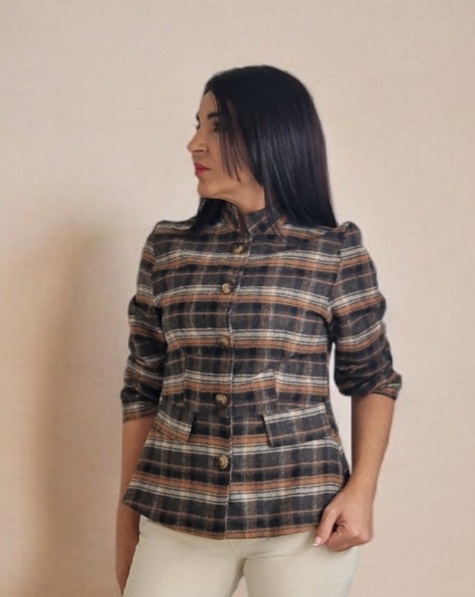 Chaqueta cuadros gris