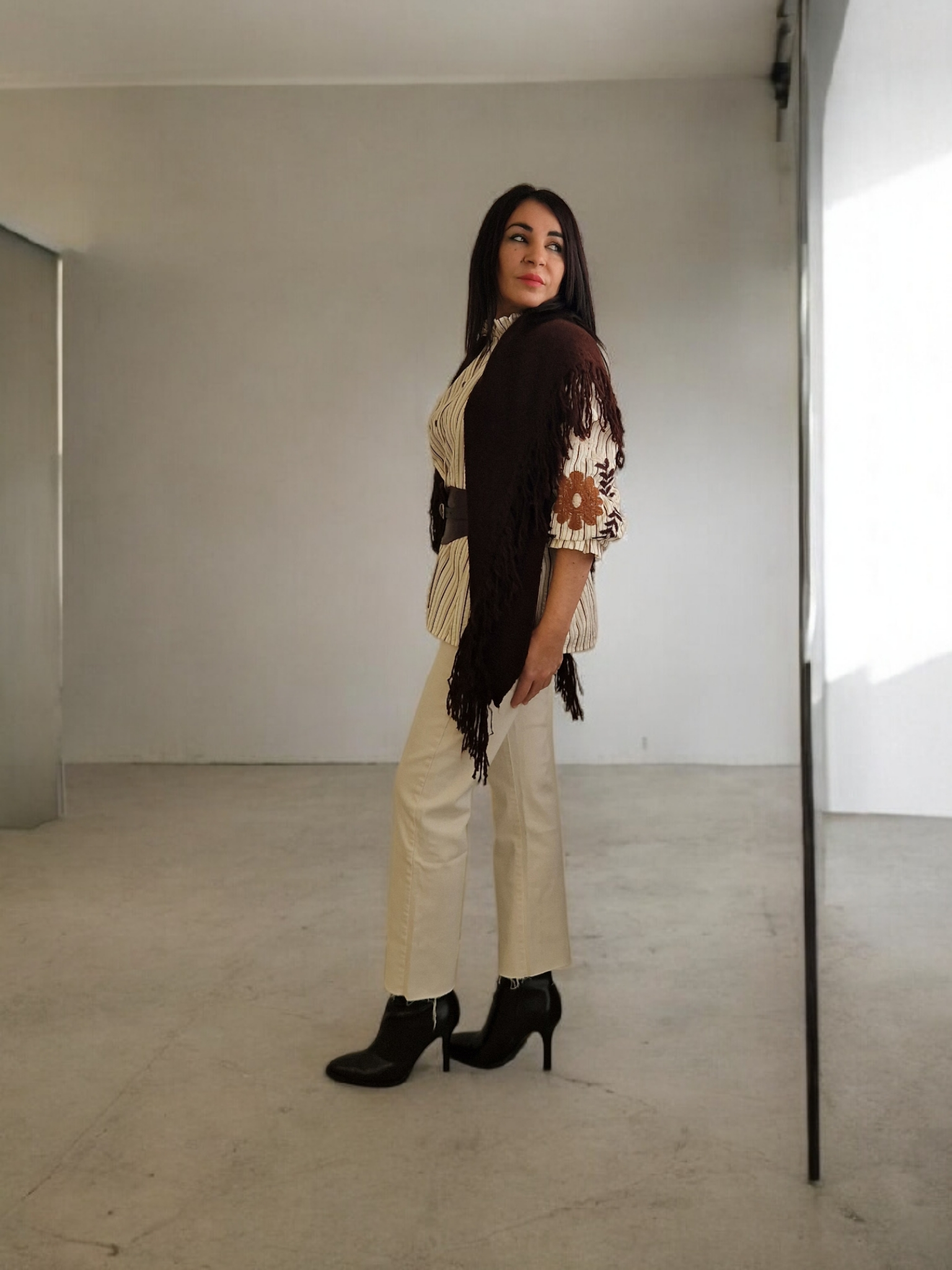 poncho marrón chocolate