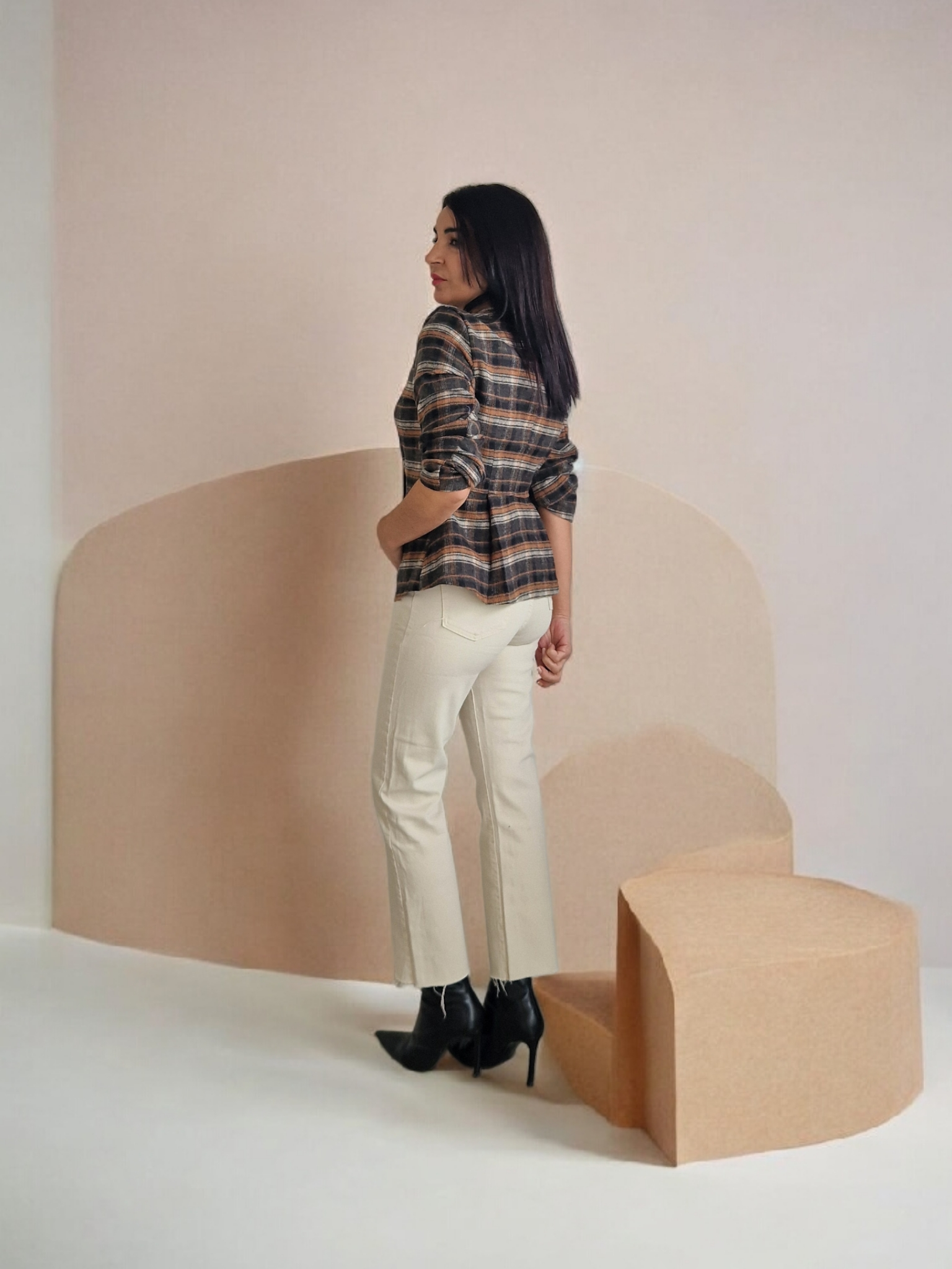 Chaqueta cuadros gris