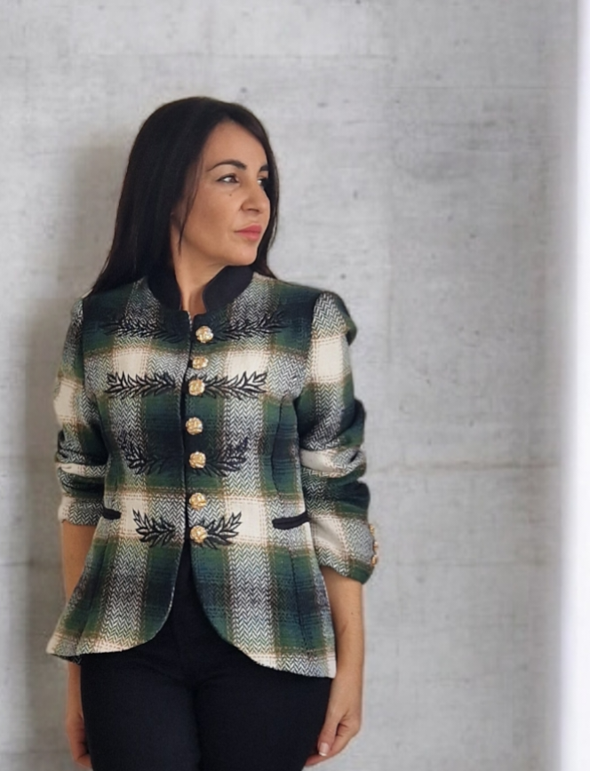 Chaqueta cuadros verde